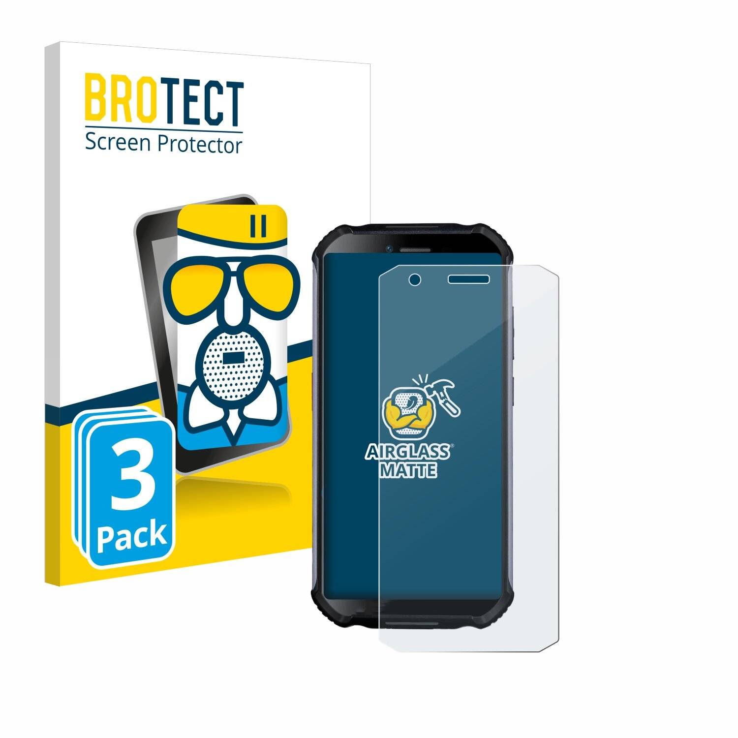 3x BROTECT AirGlass Matt Glas Panzer Folie für Doogee S41