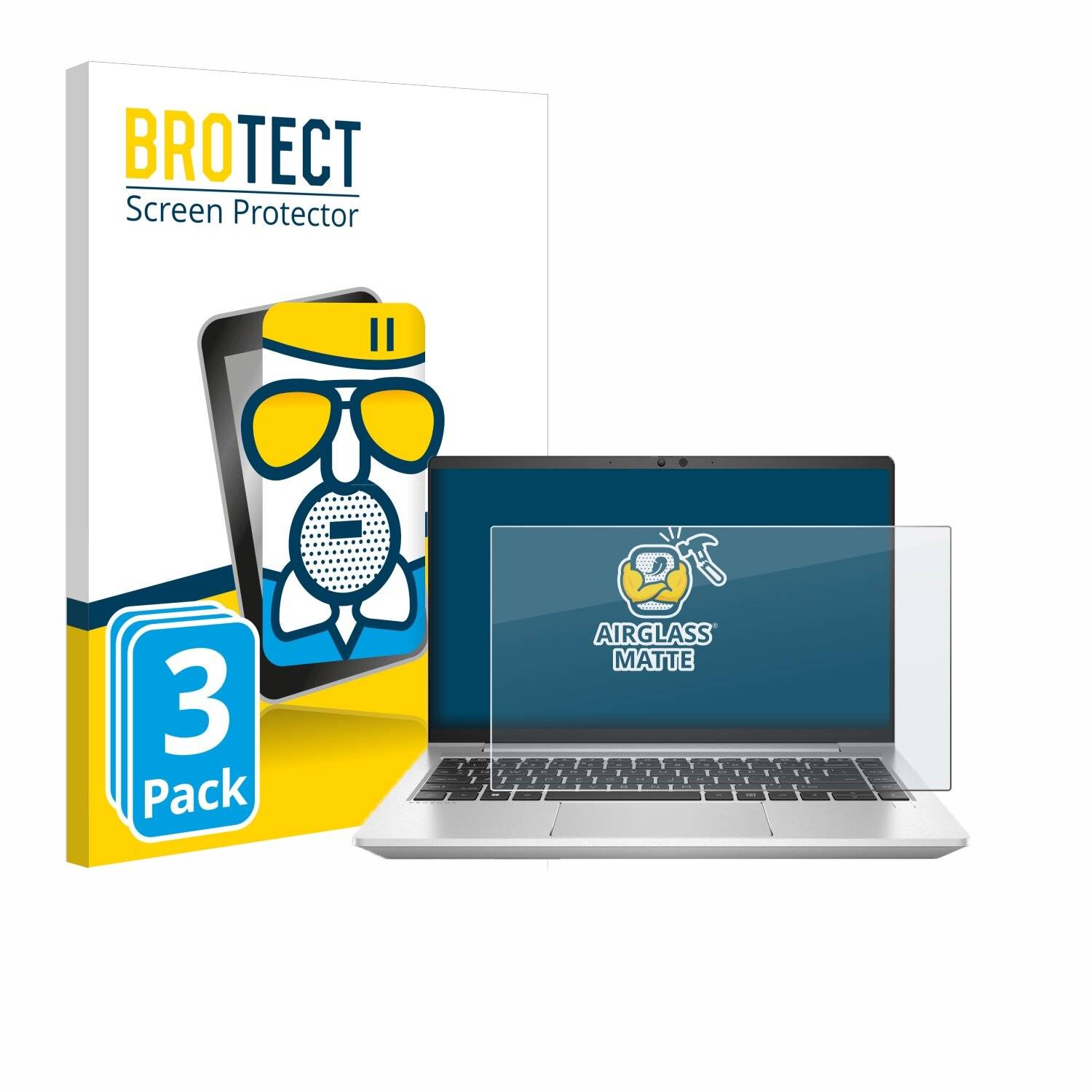 3x BROTECT AirGlass Matt Glas Panzer Folie für HP ProBook 445