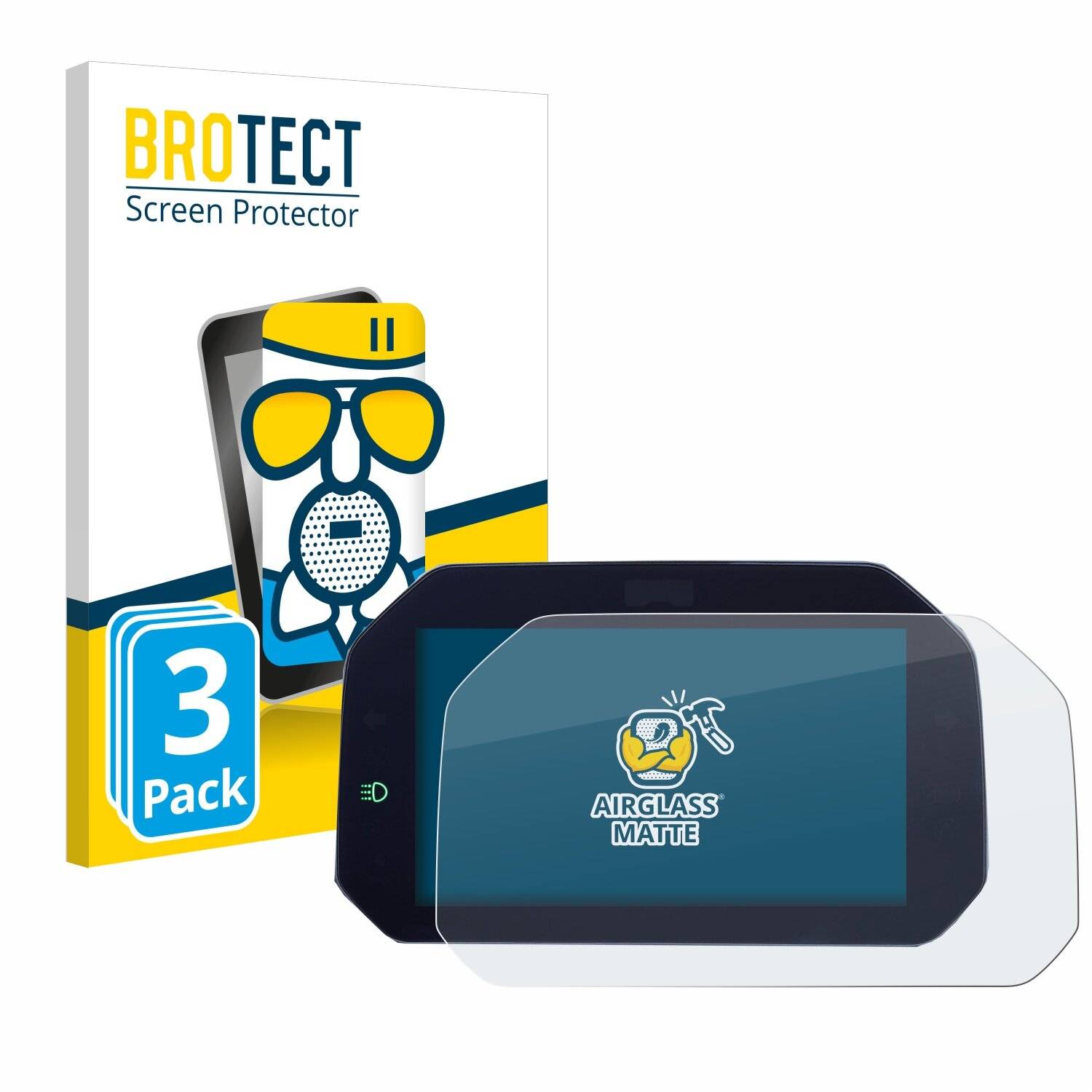 3x BROTECT AirGlass Matt Glas Panzer Folie für BMW R 1250 GS 2023 TFT