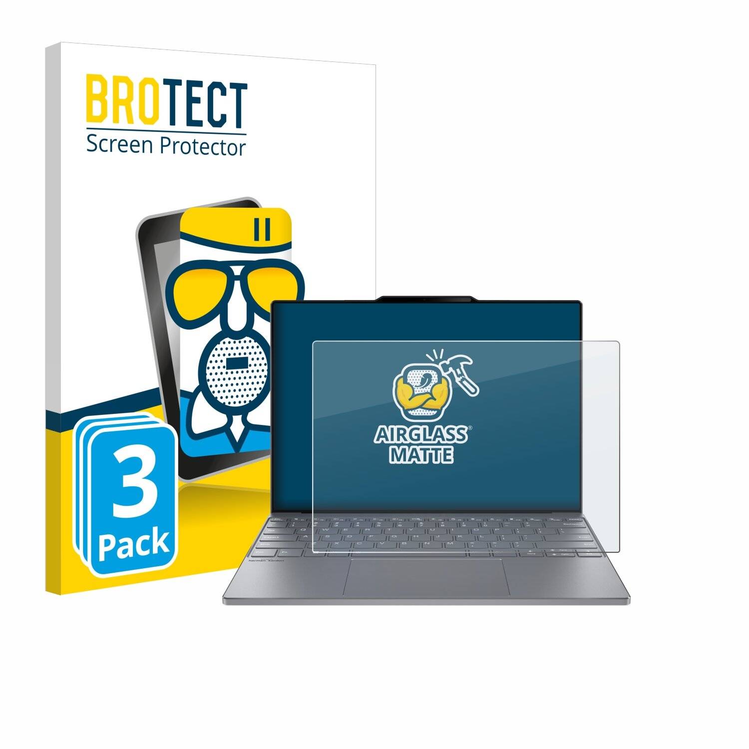 3x BROTECT AirGlass Matt Glas Panzer Folie für Lenovo ThinkBook 13x Gen