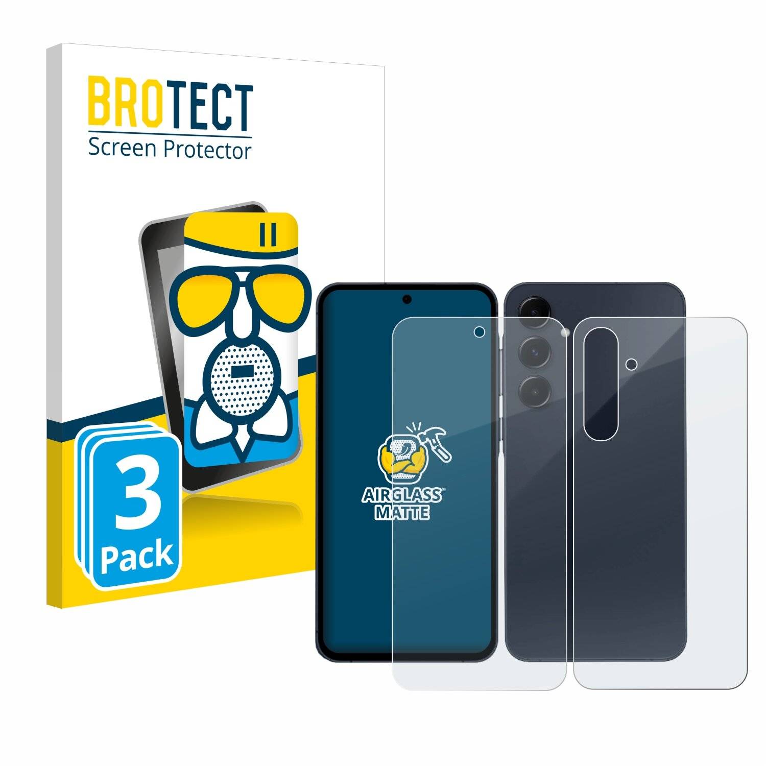3x BROTECT AirGlass Matt Glas Panzer Folie für Samsung Galaxy A35 5G