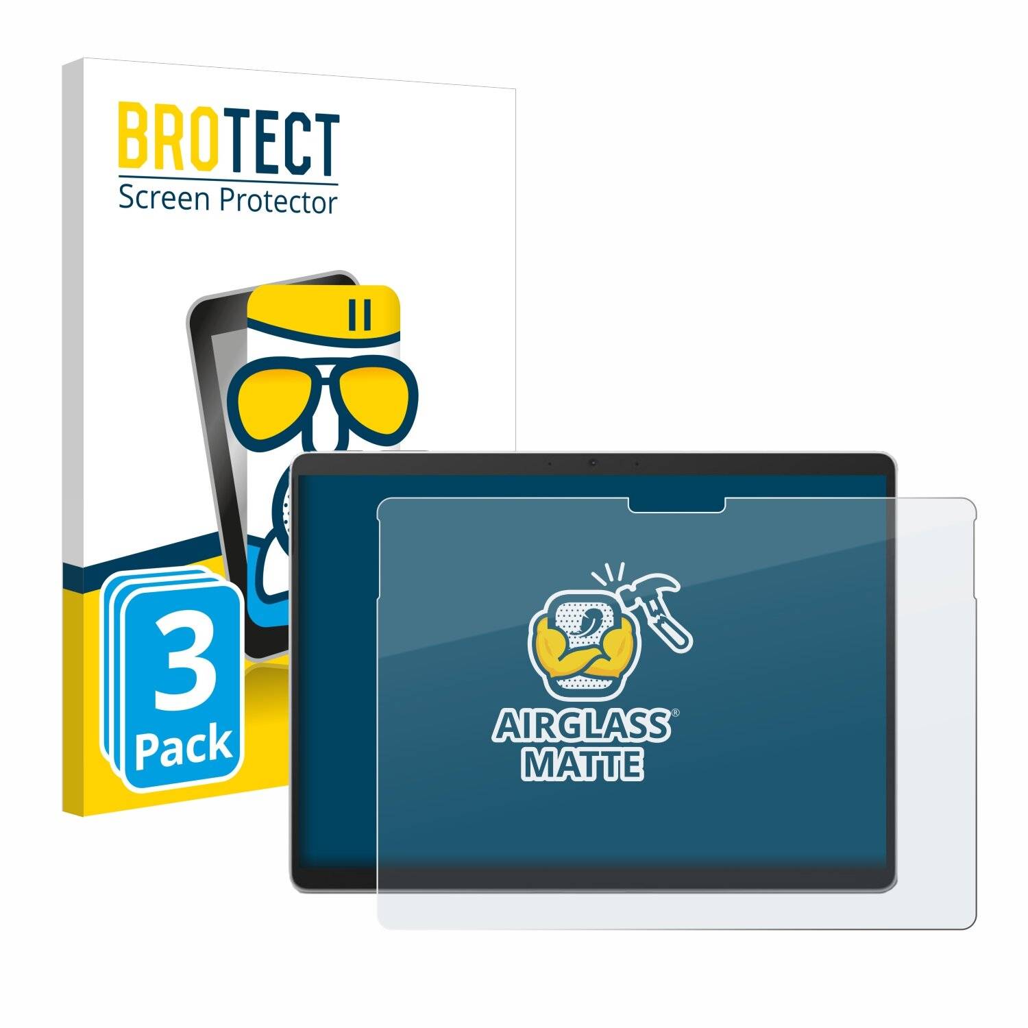3x BROTECT AirGlass Matt Glas Panzer Folie für Microsoft Surface Pro