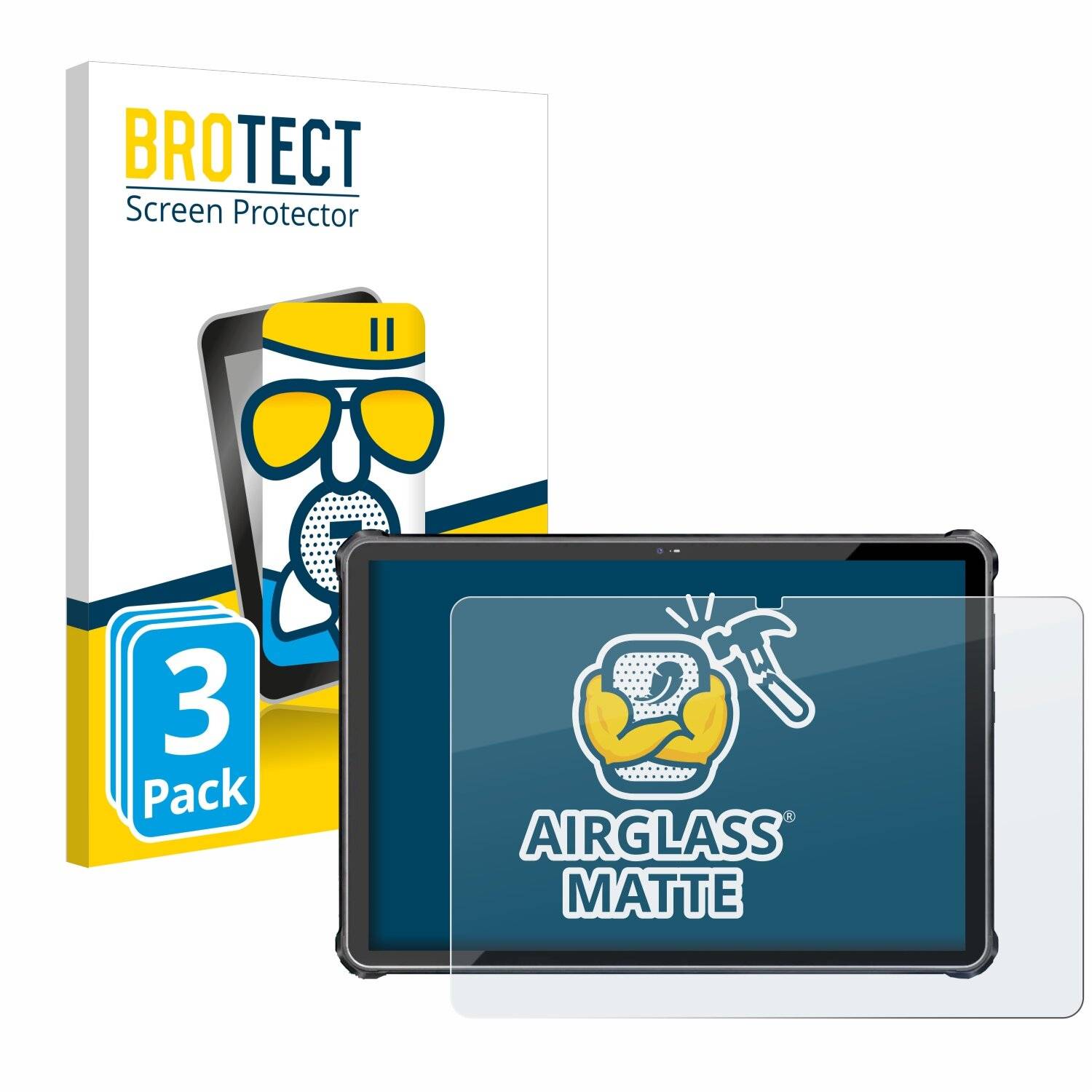 3x BROTECT AirGlass Matt Glas Panzer Folie für Oukitel