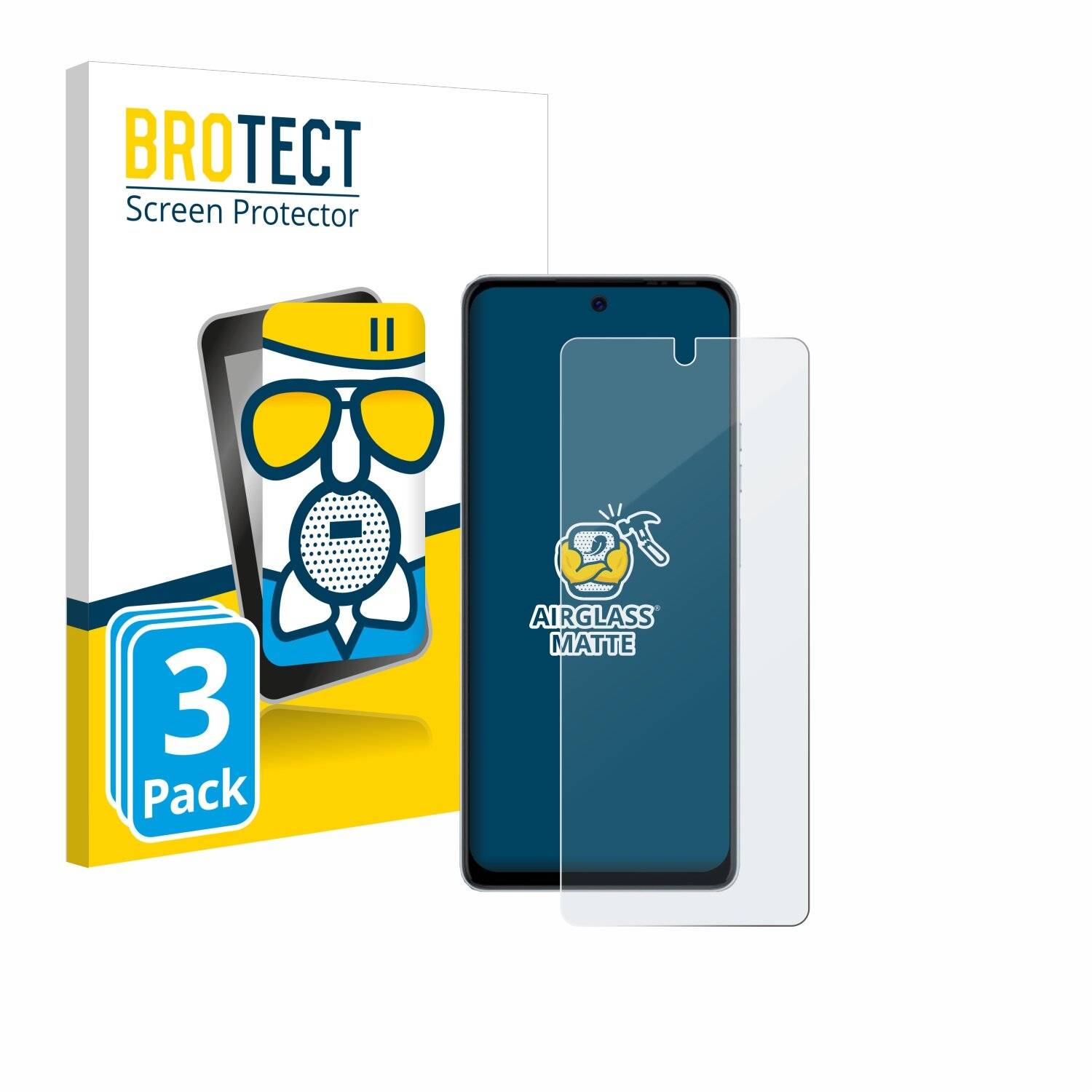 3x BROTECT AirGlass Matt Glas Panzer Folie für Tecno Pova 6