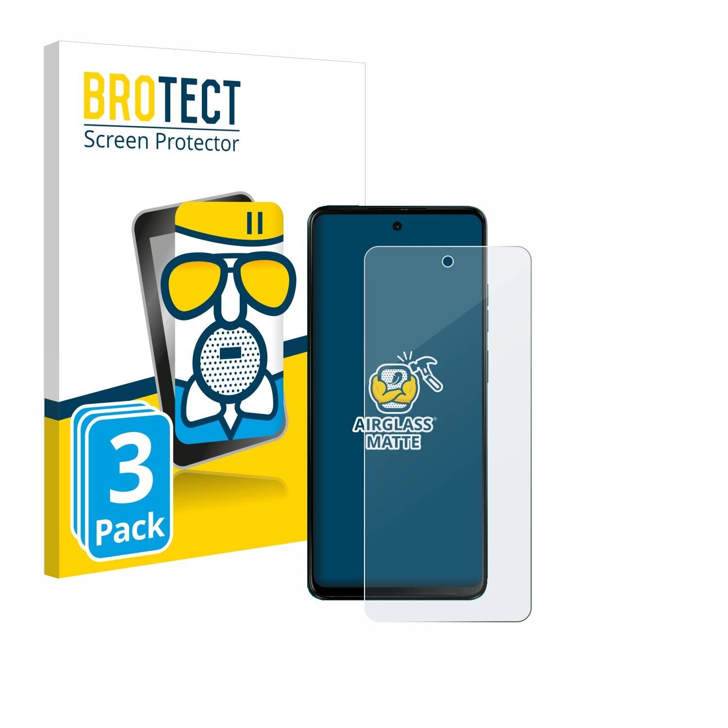 3x BROTECT AirGlass Matt Glas Panzer Folie für Motorola Moto