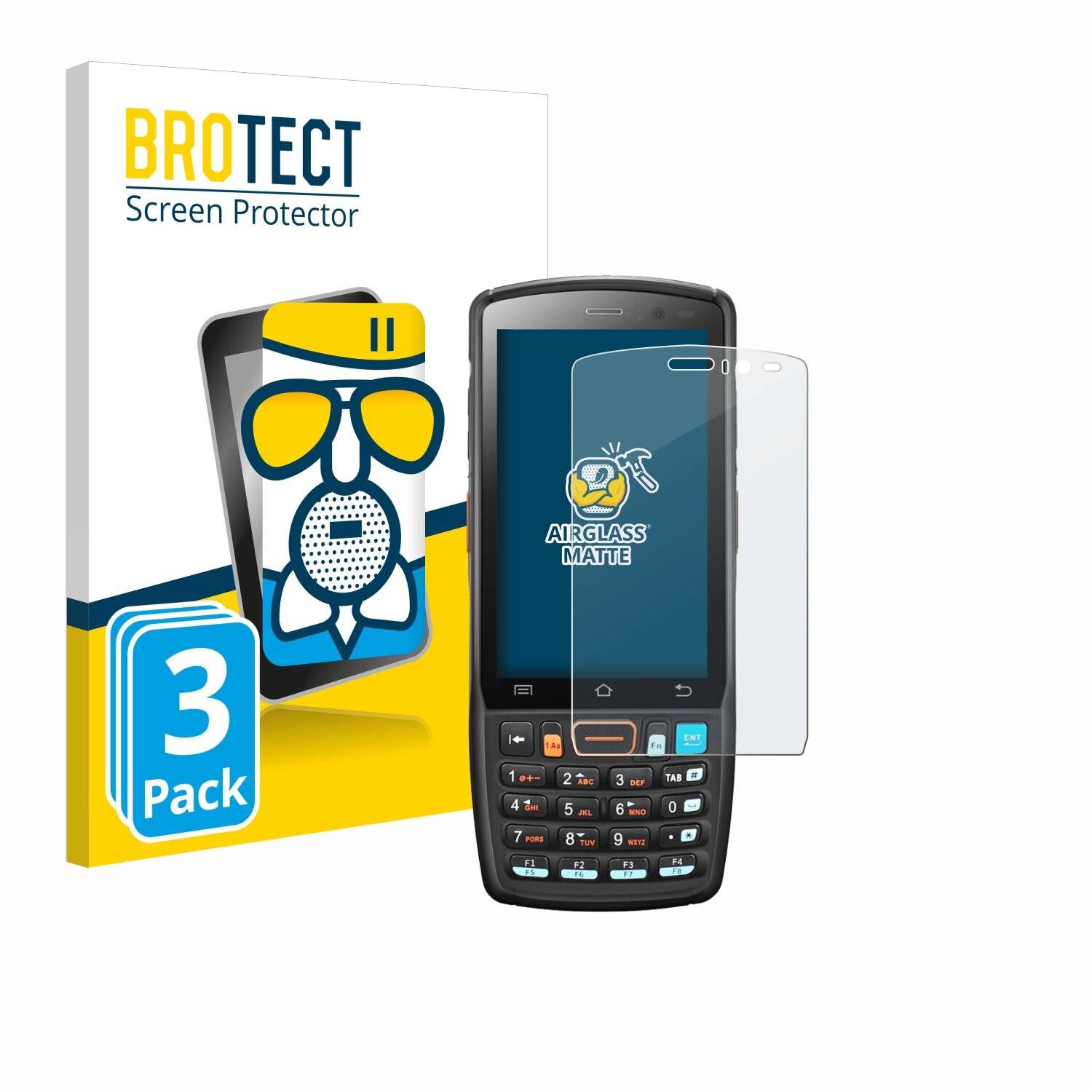 3x BROTECT AirGlass Matt Glas Panzer Folie für Urovo
