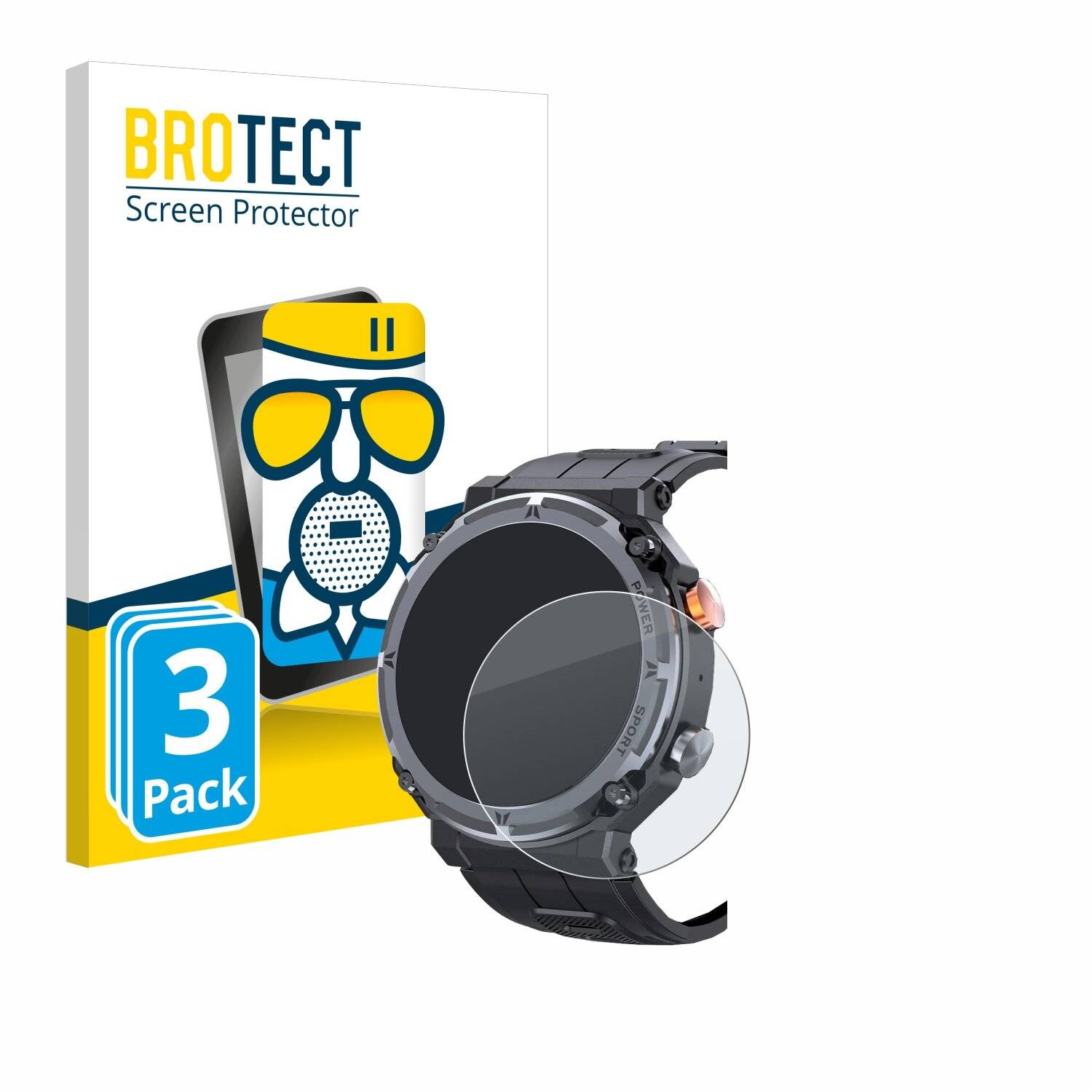 3x BROTECT AirGlass Matt Glas Panzer Folie für bedee Smartwatch
