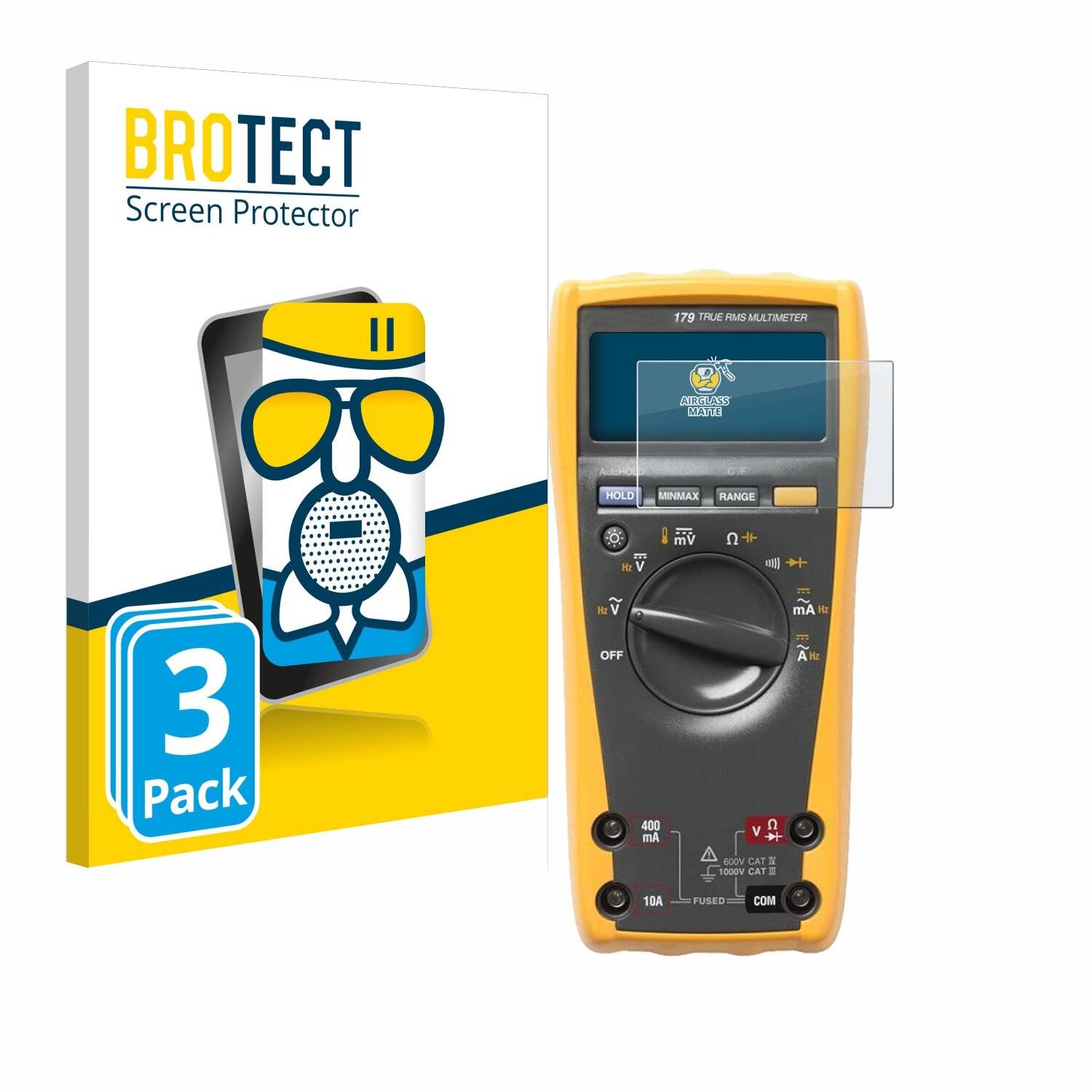 3x BROTECT AirGlass Matt Glas Panzer Folie für Fluke 179