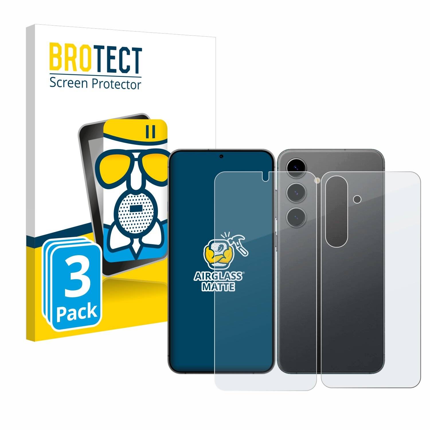 3x BROTECT AirGlass Matt Glas Panzer Folie für Samsung Galaxy S24 Enterprise Edition