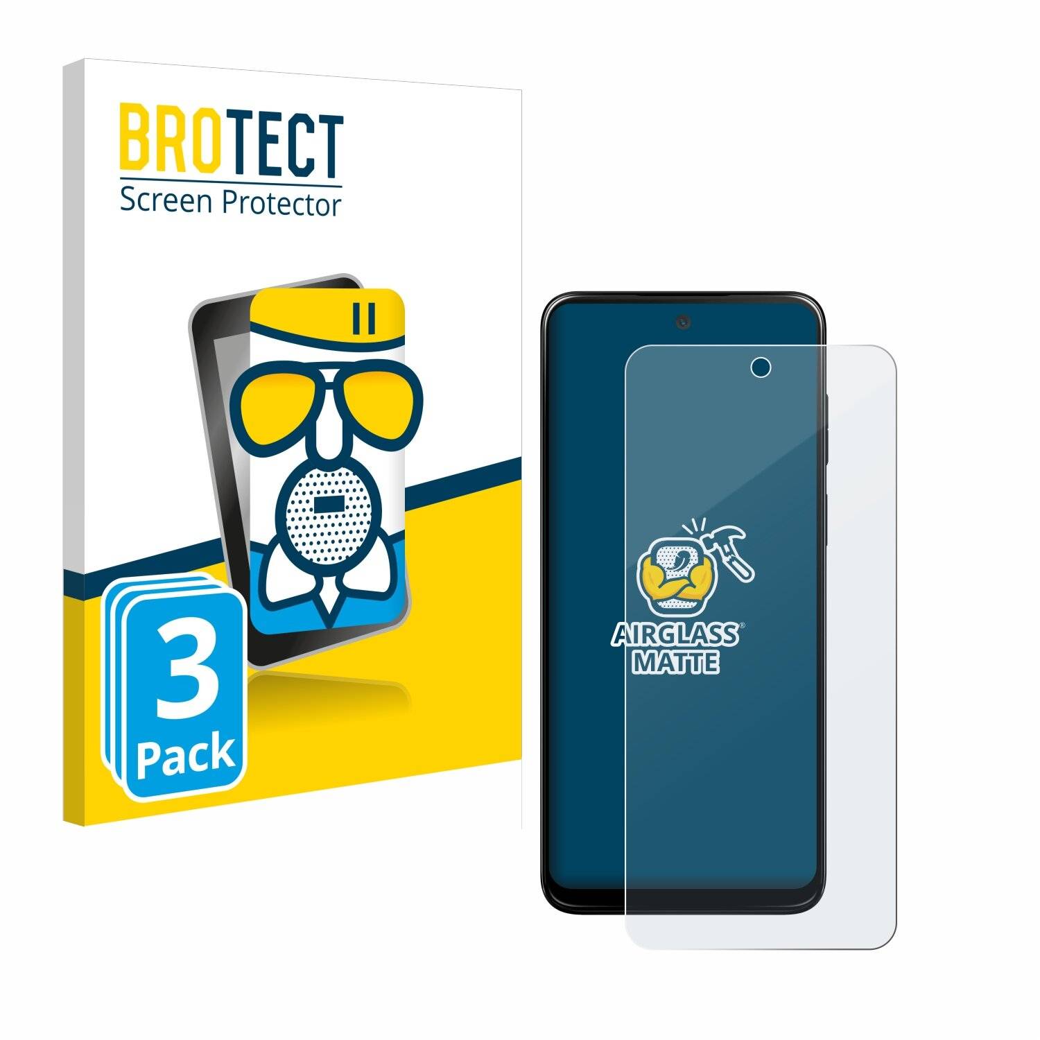 3x BROTECT AirGlass Matt Glas Panzer Folie für Motorola Moto