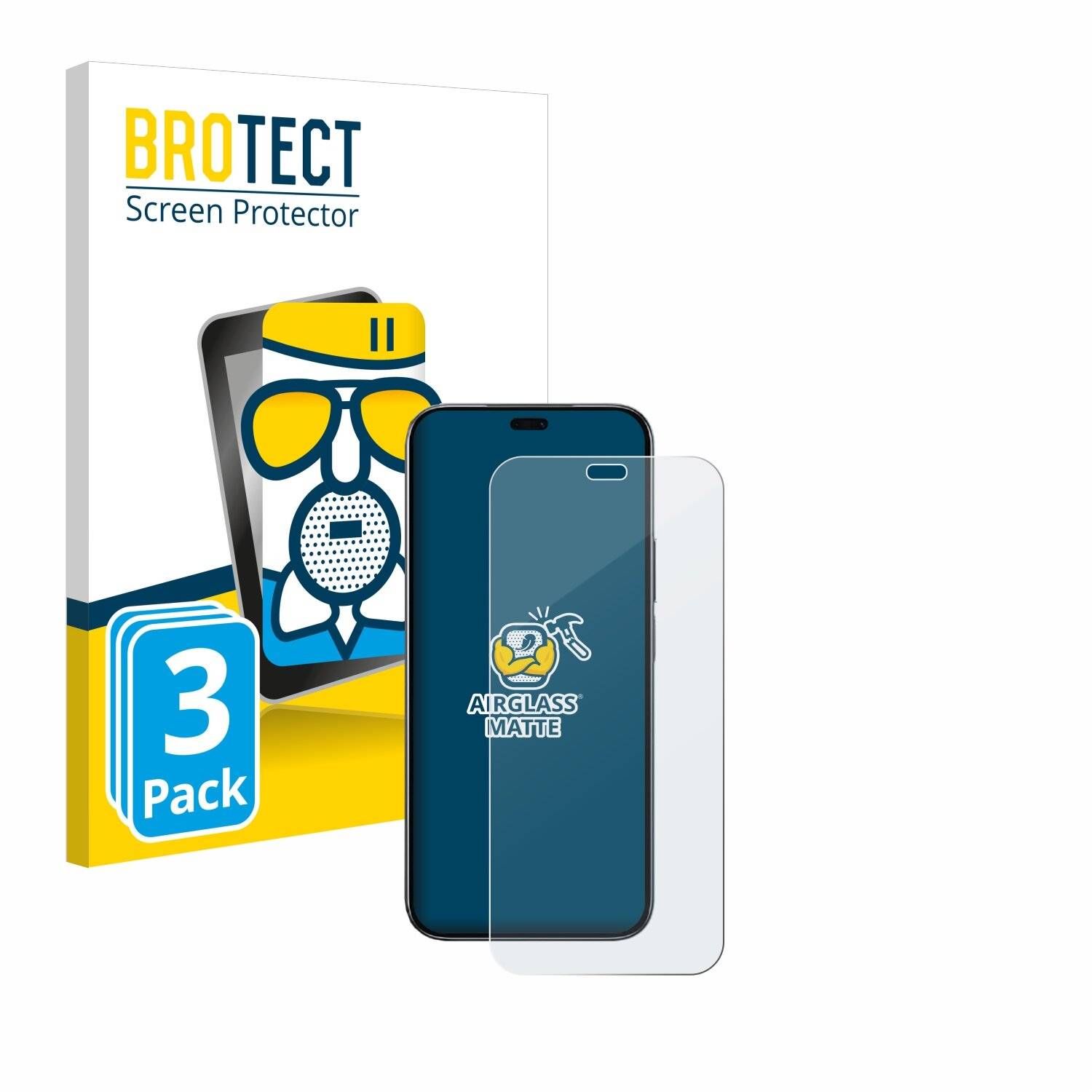 3x BROTECT AirGlass Matt Glas Panzer Folie für Honor 200