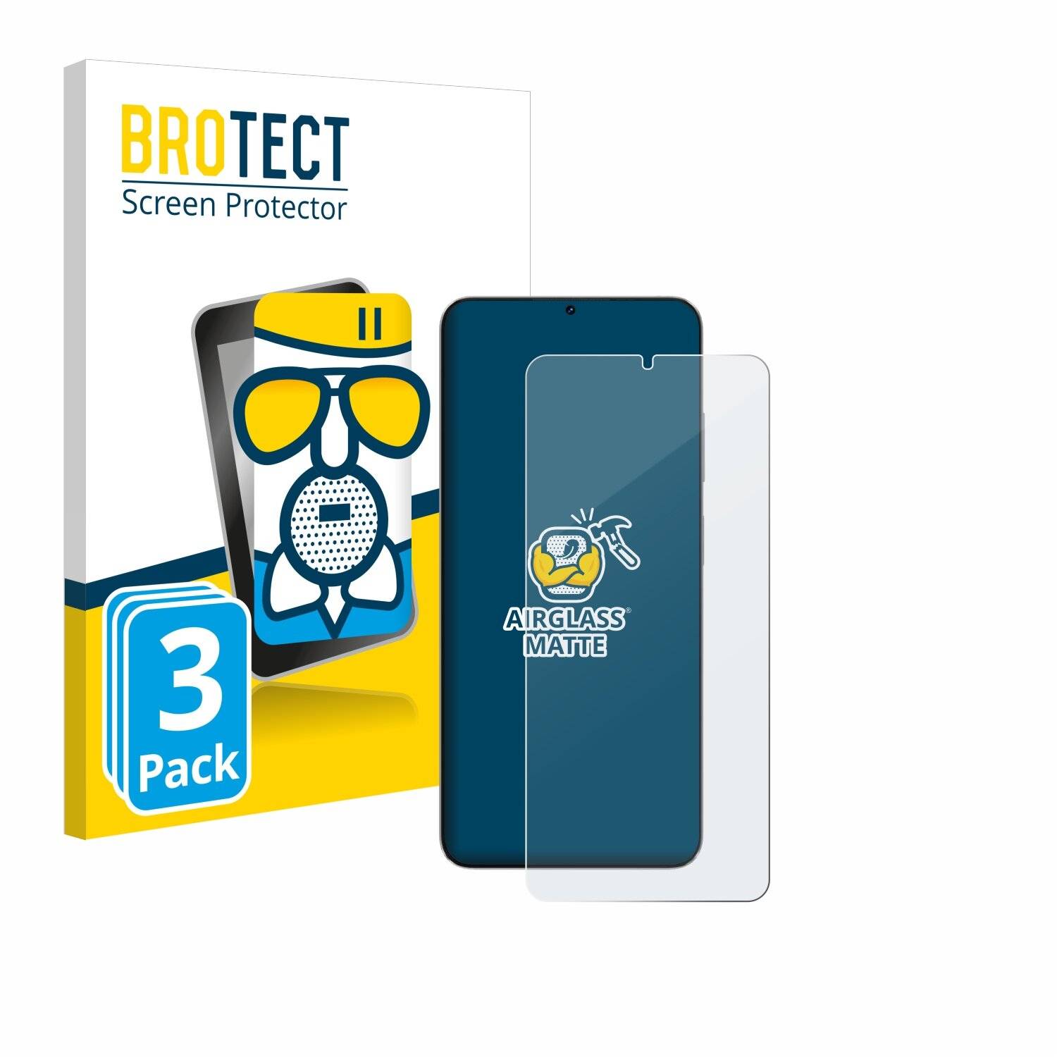 3x BROTECT AirGlass Matt Glas Panzer Folie für Blackview Oscal Tiger
