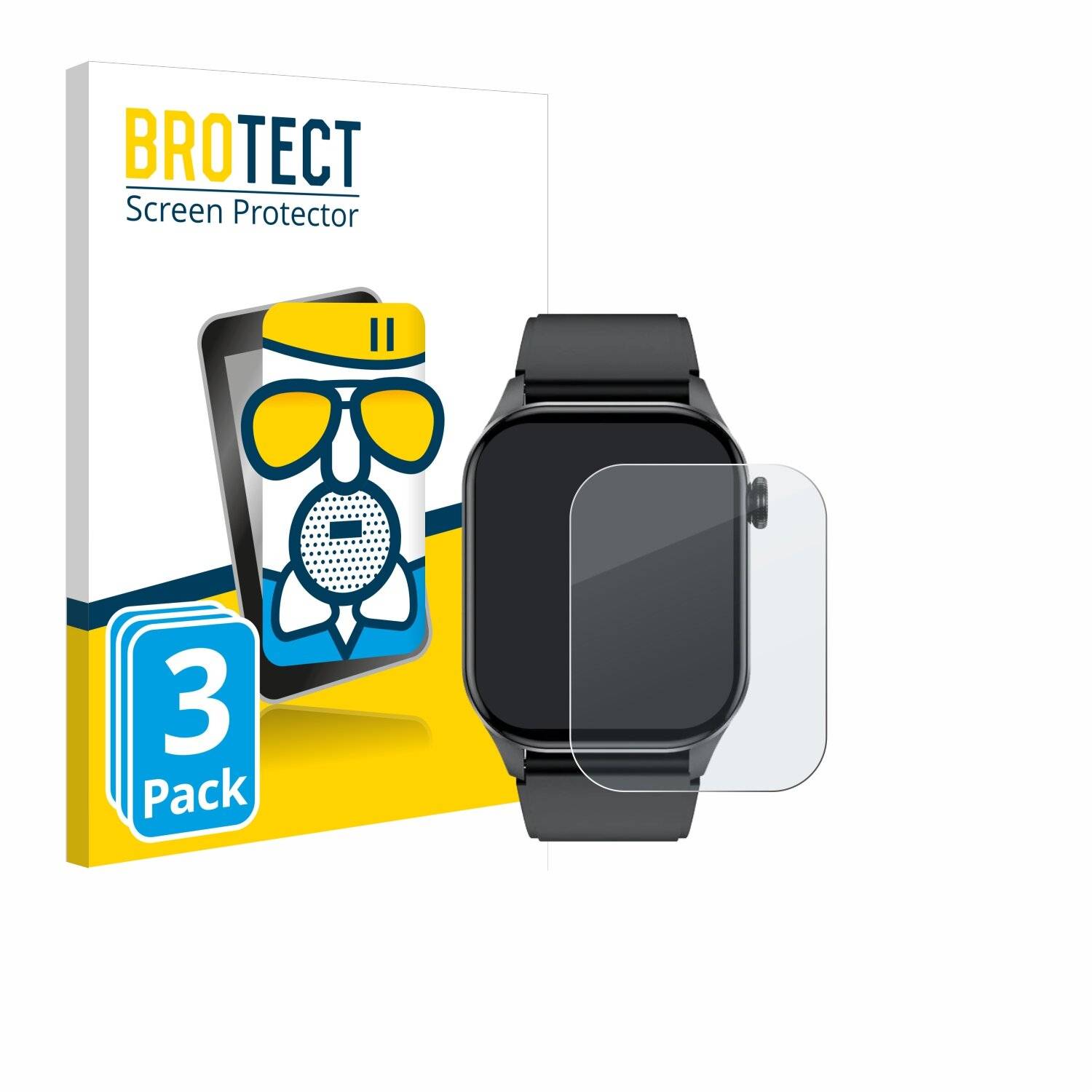 3x BROTECT AirGlass Matt Glas Panzer Folie für Smartwatch T98