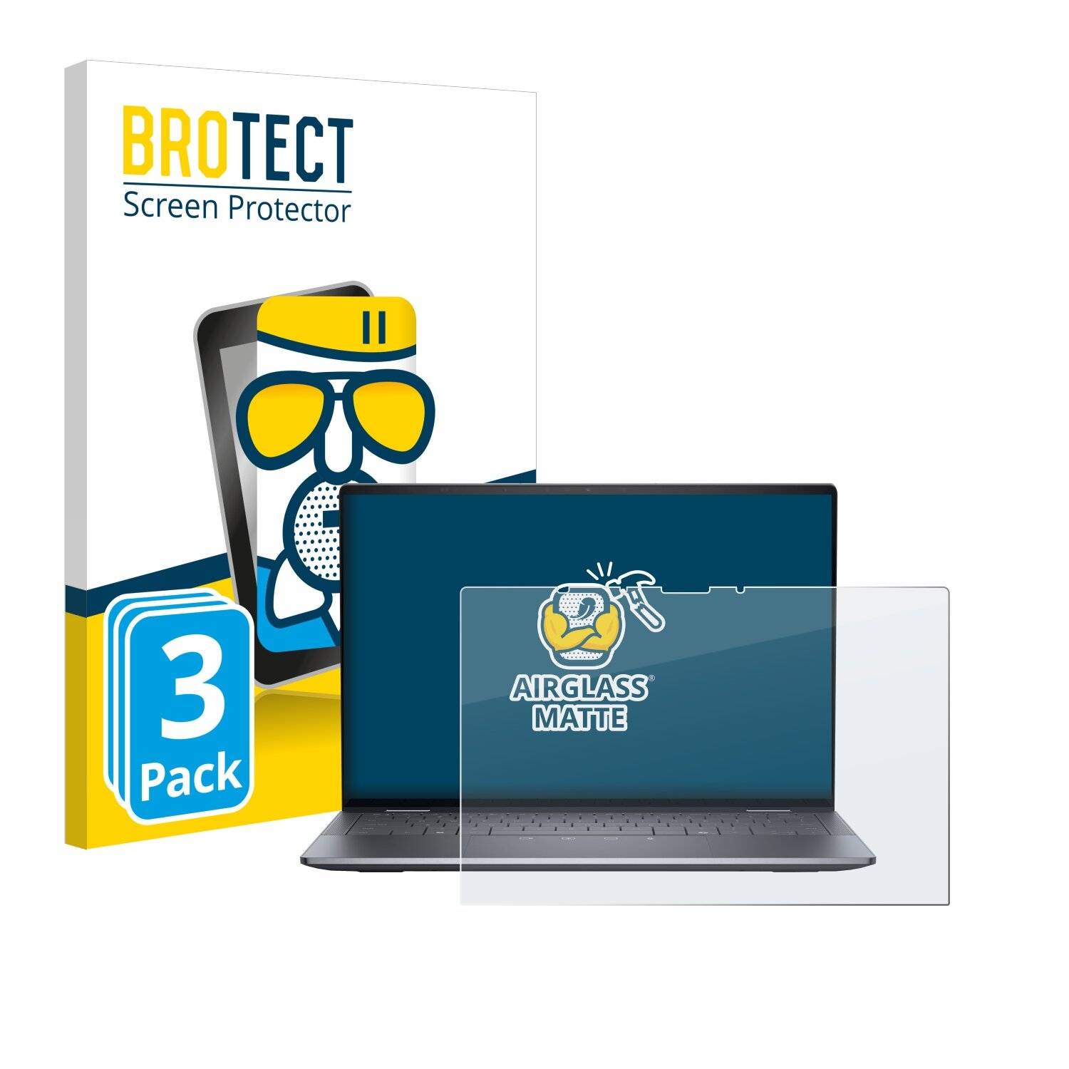 3x BROTECT AirGlass Matt Glas Panzer Folie für Dell Latitude 9450
