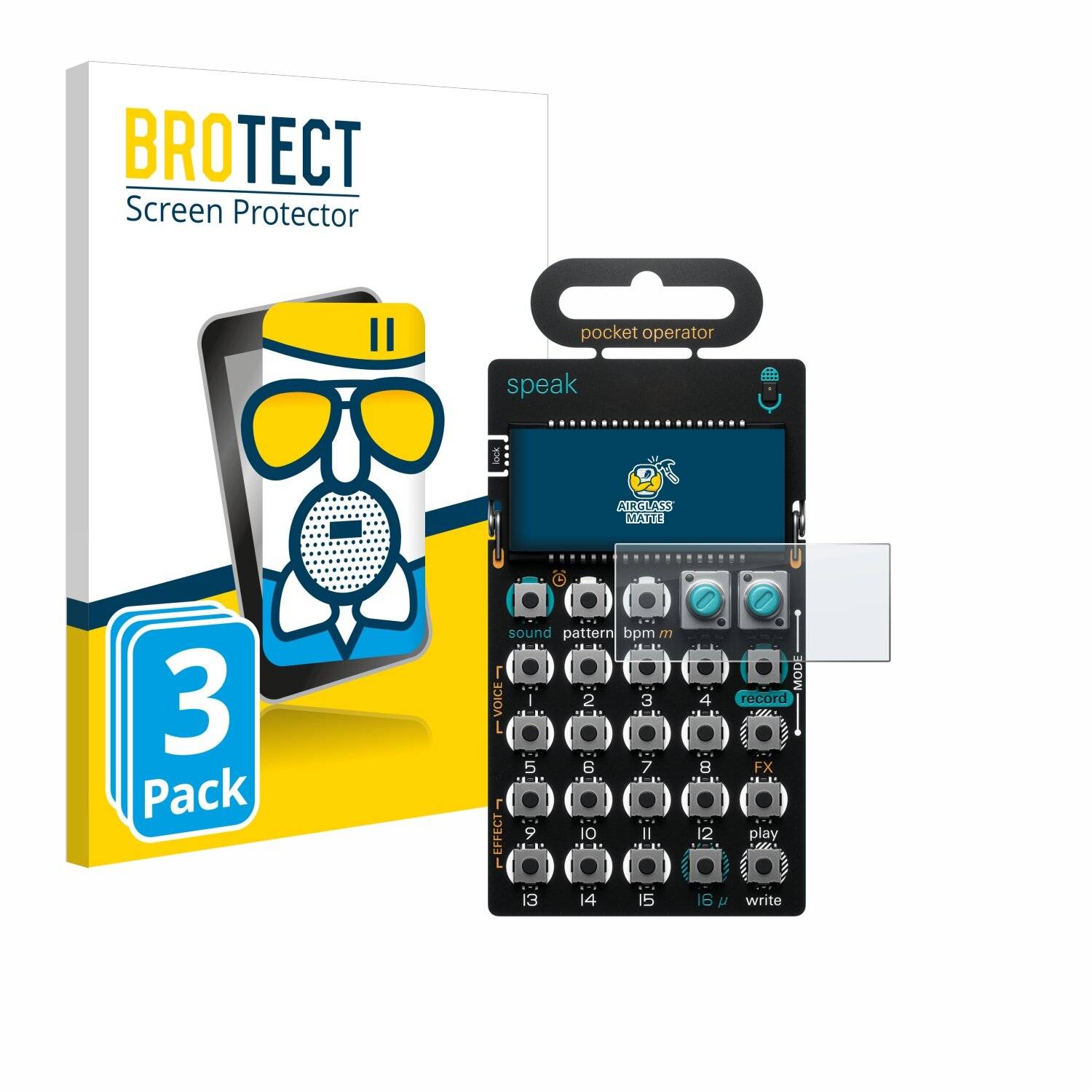 3x BROTECT AirGlass Matt Glas Panzer Folie für Teenage Engineering PO-35