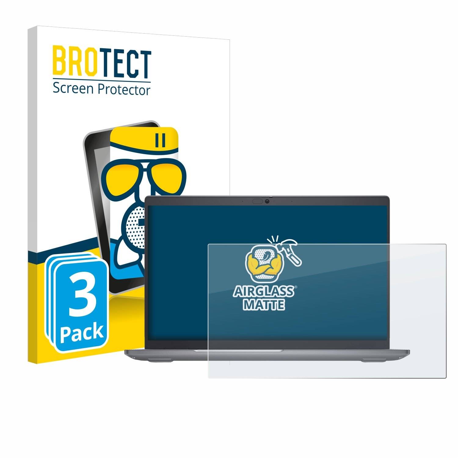 3x BROTECT AirGlass Matt Glas Panzer Folie für Dell Latitude 5550