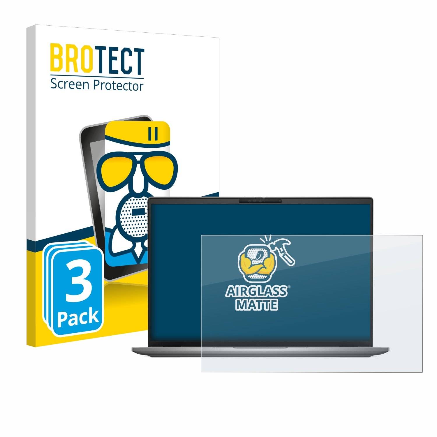3x BROTECT AirGlass Matt Glas Panzer Folie für Dell Latitude 7650