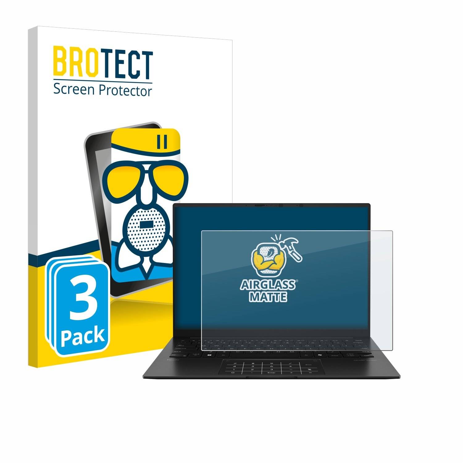 3x BROTECT AirGlass Matt Glas Panzer Folie für ASUS ZenBook 14 OLED