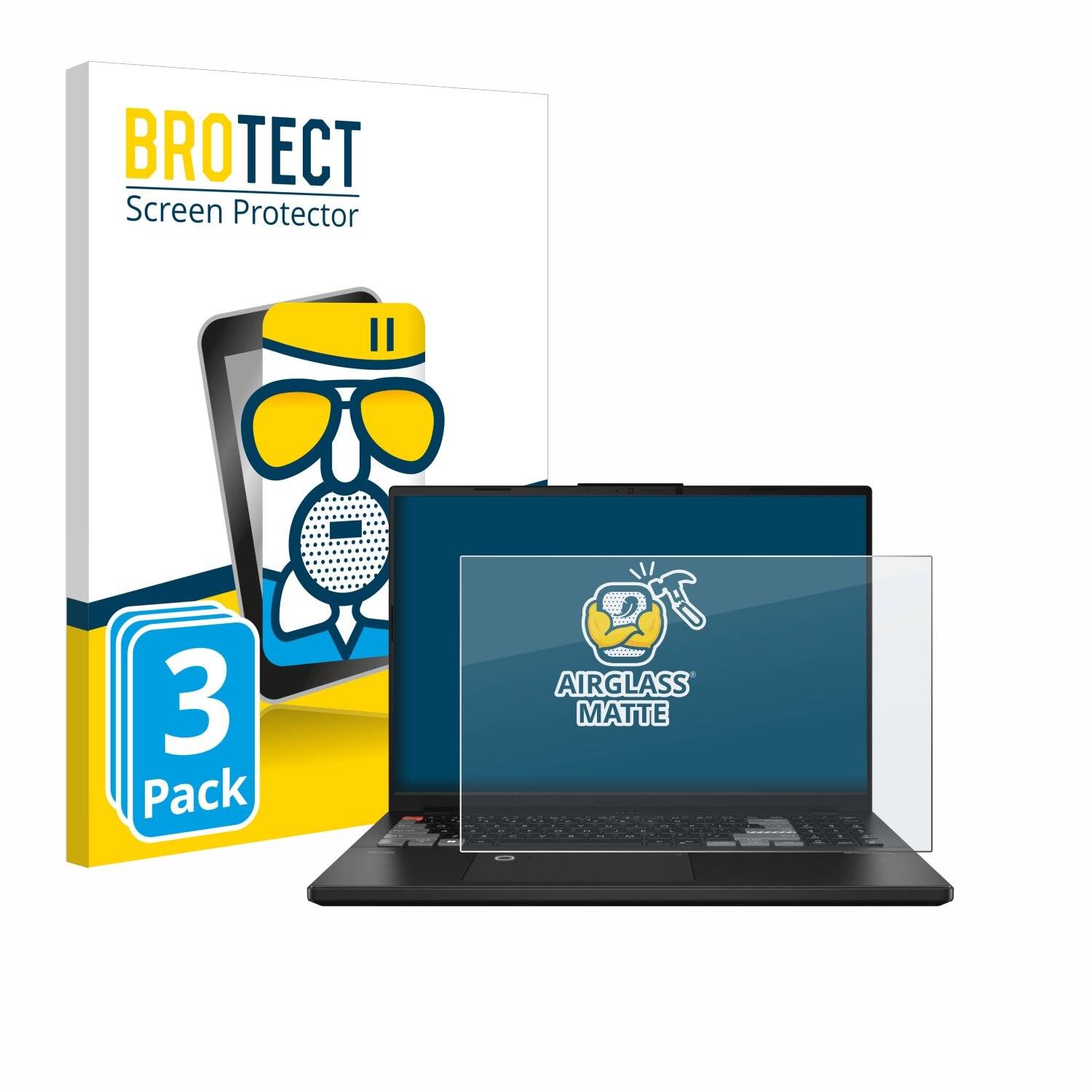 3x BROTECT AirGlass Matt Glas Panzer Folie für ASUS VivoBook Pro 16X OLED