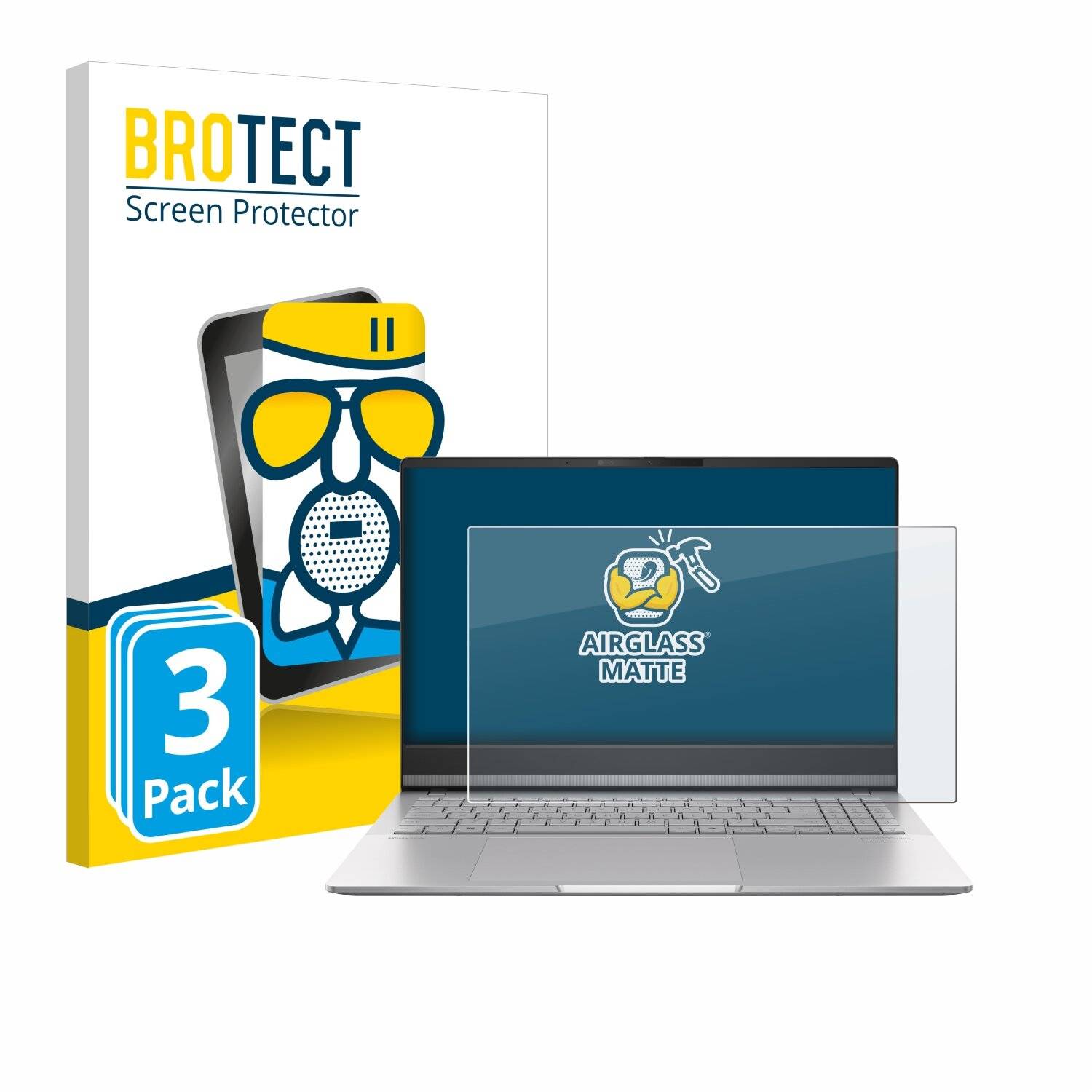 3x BROTECT AirGlass Matt Glas Panzer Folie für ASUS Vivobook S 15 OLED