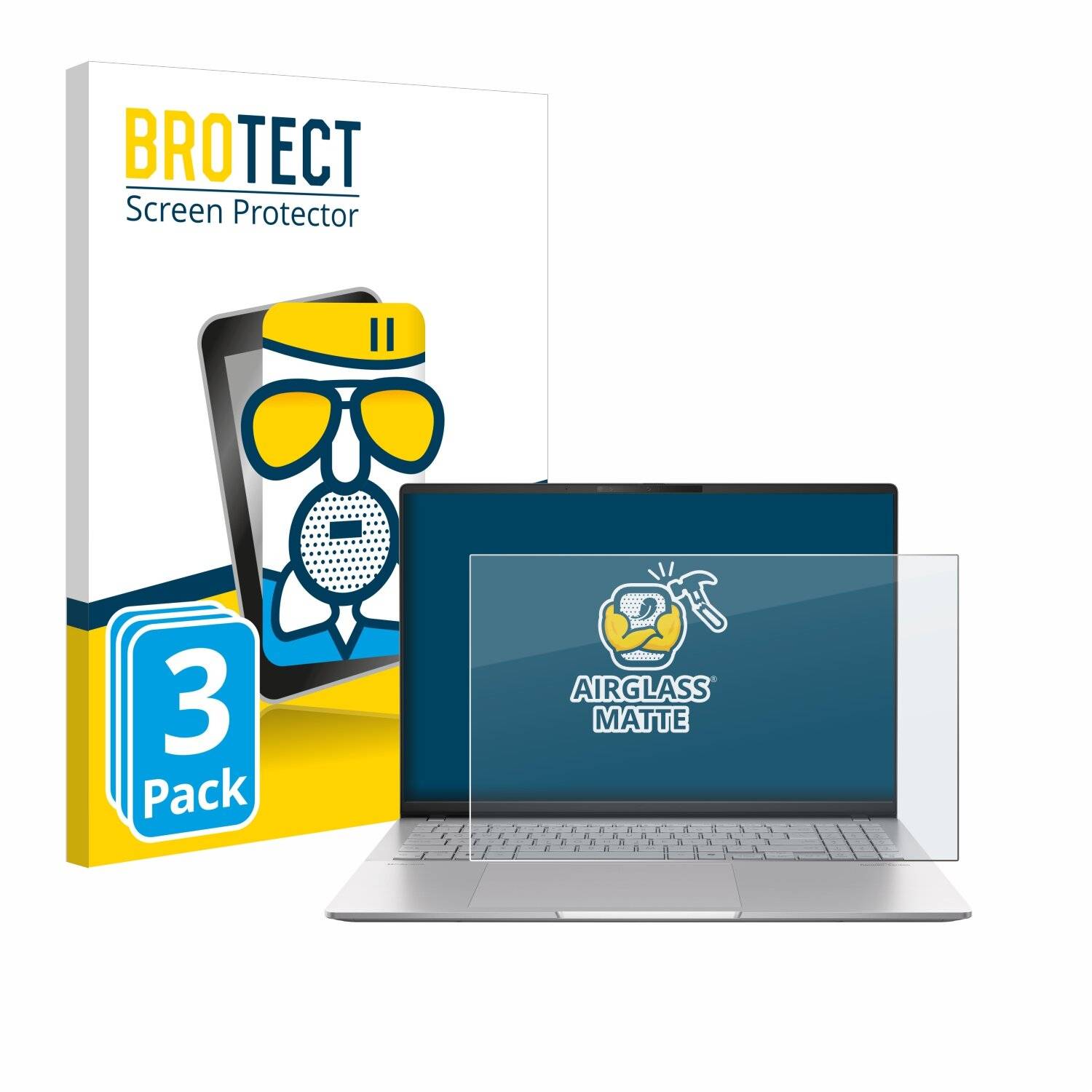 3x BROTECT AirGlass Matt Glas Panzer Folie für ASUS Vivobook S 16 OLED