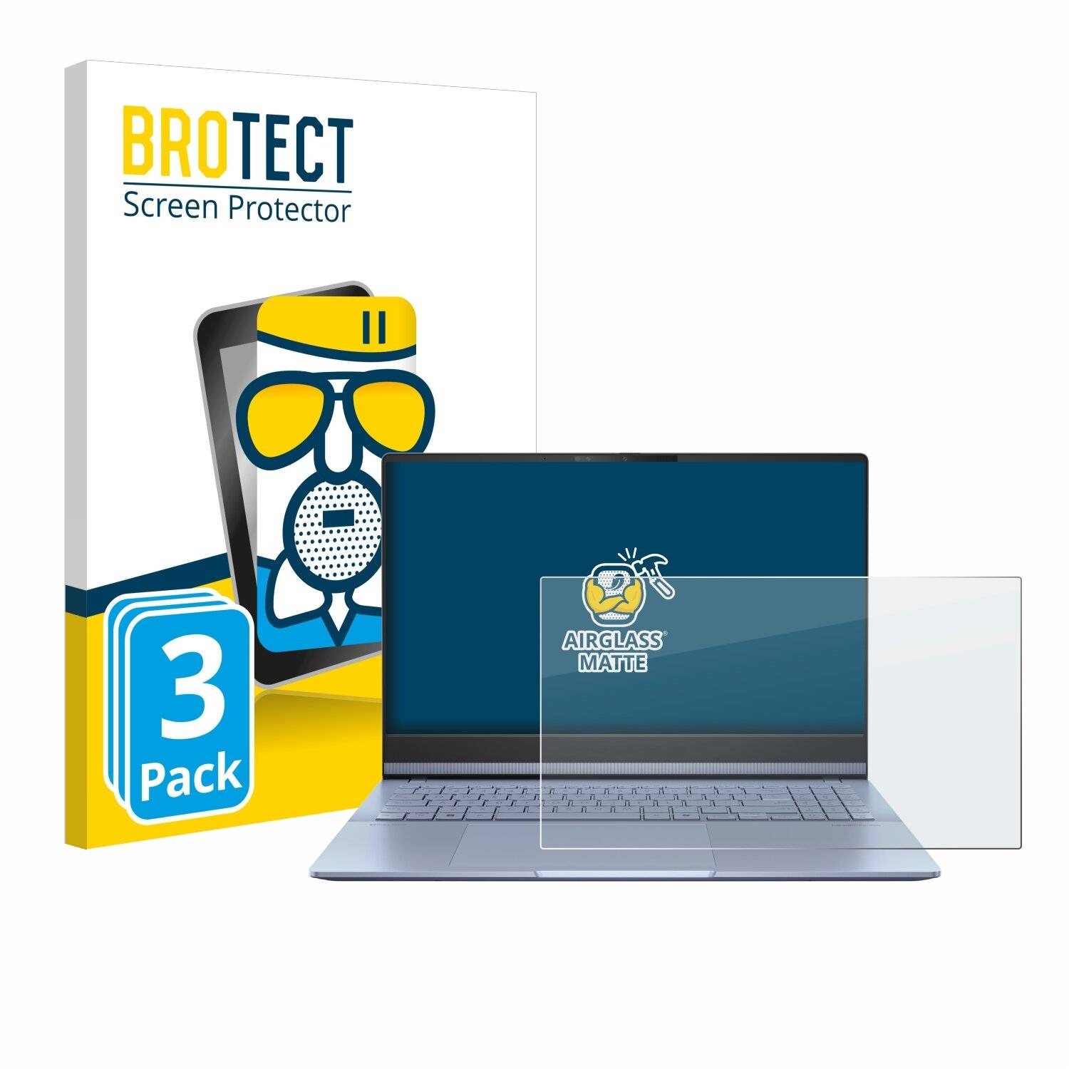 3x BROTECT AirGlass Matt Glas Panzer Folie für ASUS Vivobook S 15 OLED
