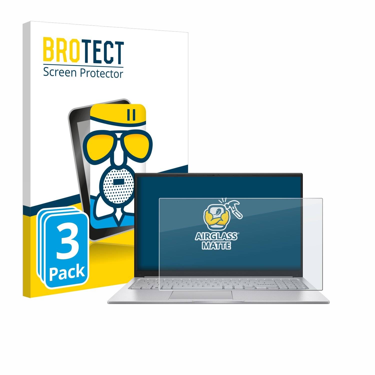 3x BROTECT AirGlass Matt Glas Panzer Folie für ASUS Vivobook 15