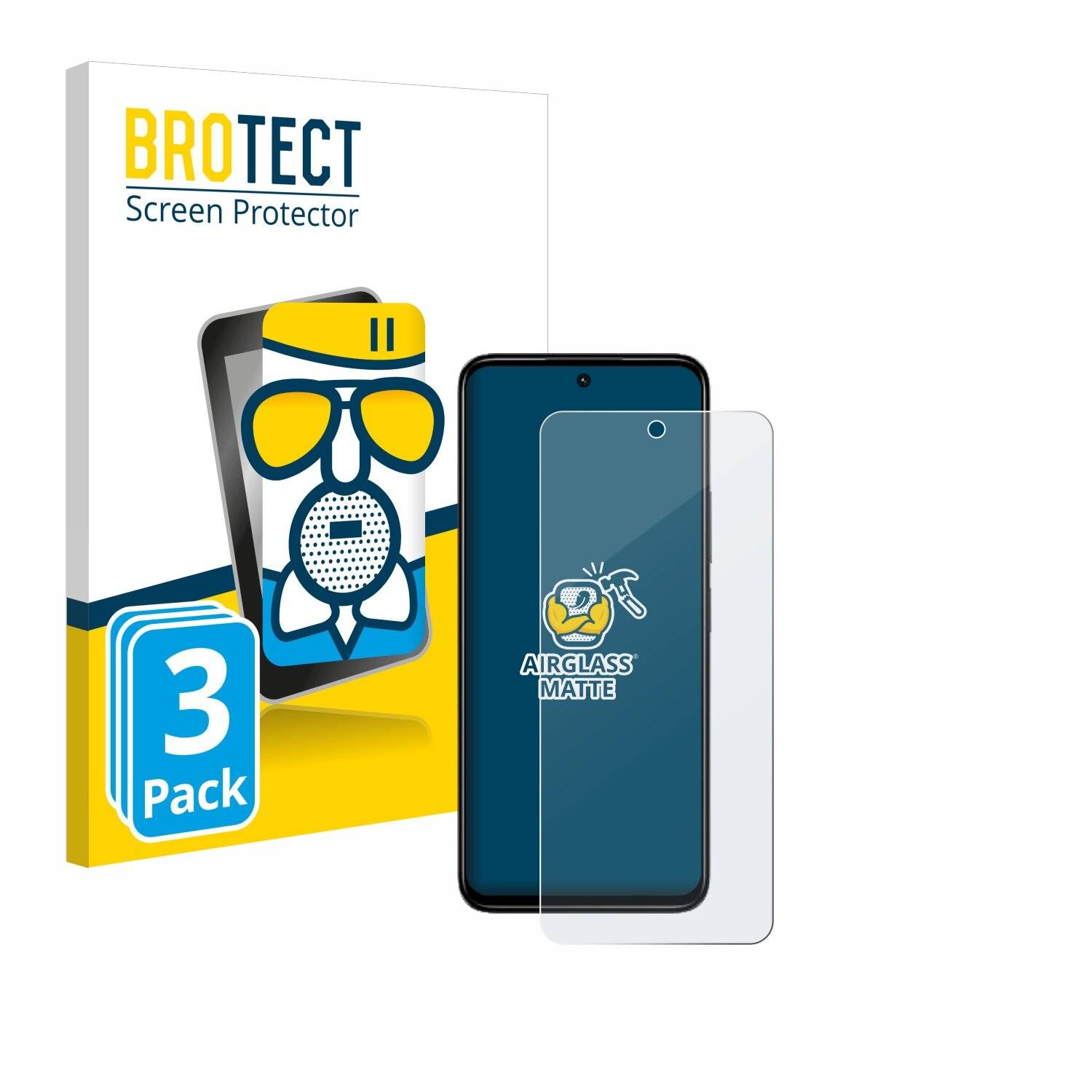3x BROTECT AirGlass Matt Glas Panzer Folie für Xiaomi Redmi