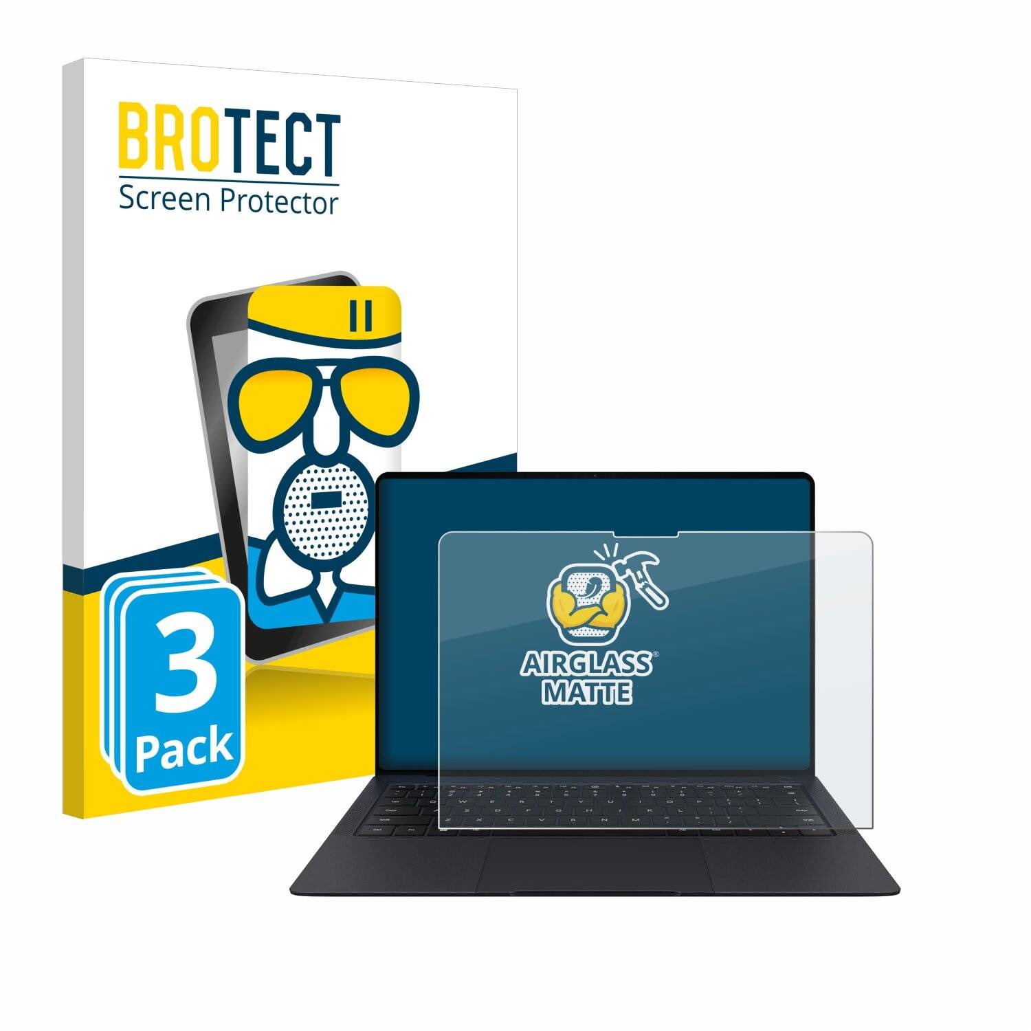 3x BROTECT AirGlass Matt Glas Panzer Folie für Huawei MateBook X Pro