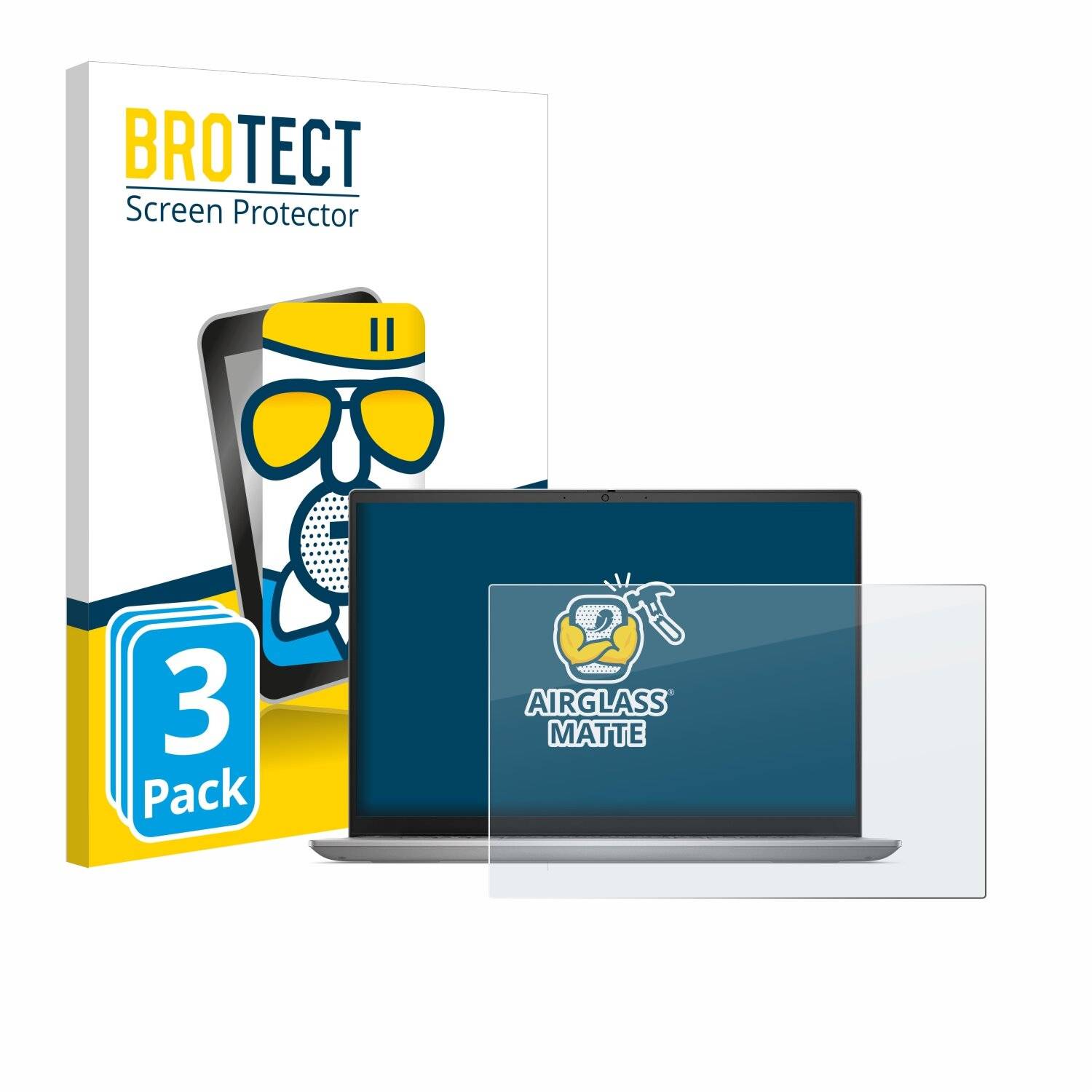 3x BROTECT AirGlass Matt Glas Panzer Folie für Dell Inspiron 14