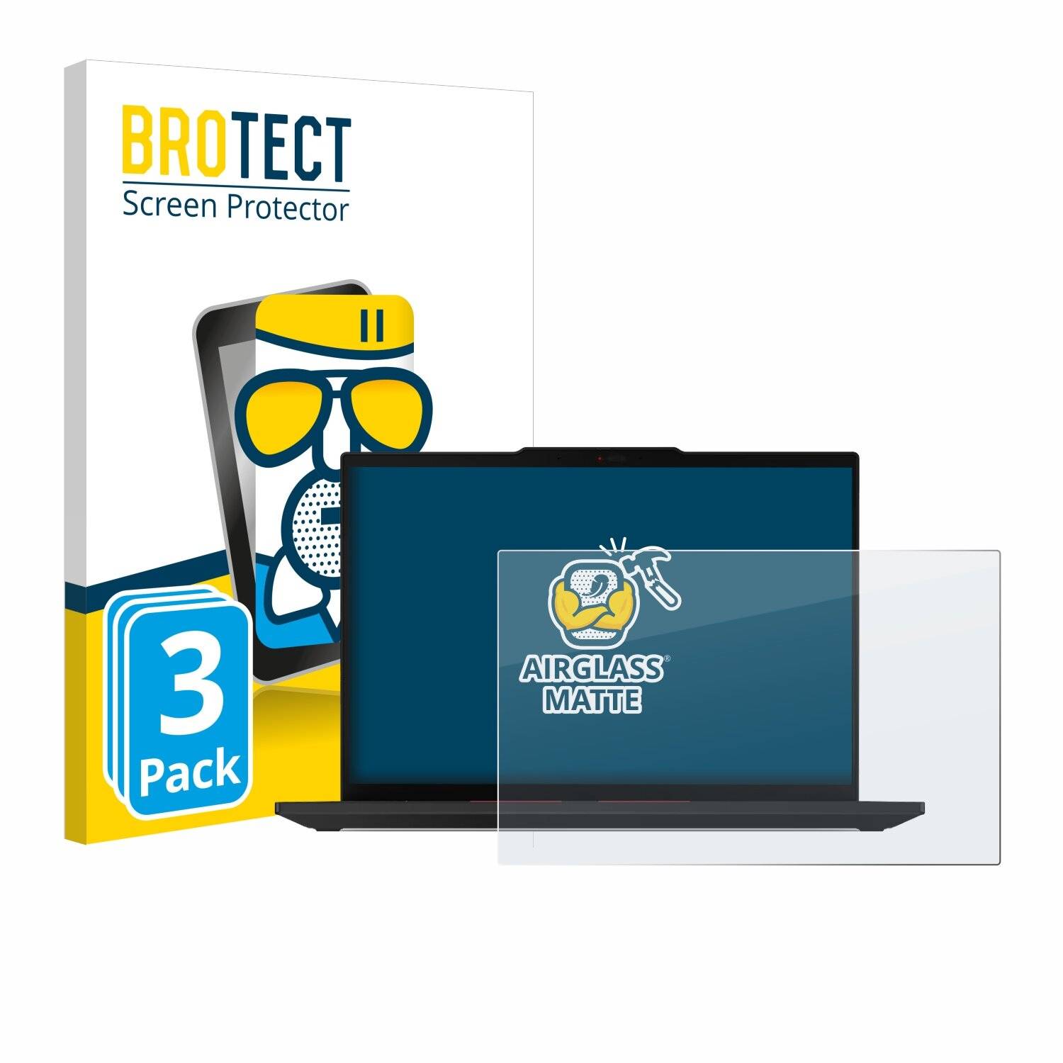 3x BROTECT AirGlass Matt Glas Panzer Folie für Lenovo ThinkPad P14s Gen