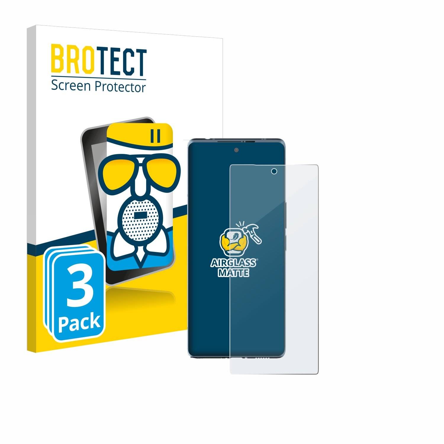3x BROTECT AirGlass Matt Glas Panzer Folie für HTC U24