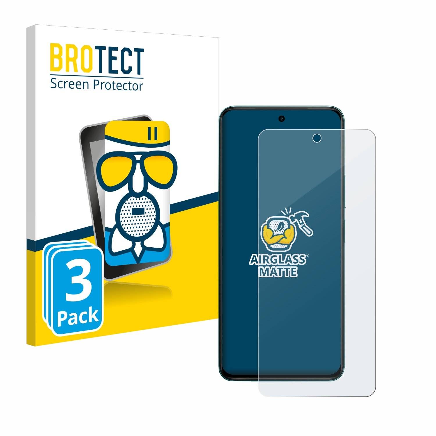 3x BROTECT AirGlass Matt Glas Panzer Folie für Vivo