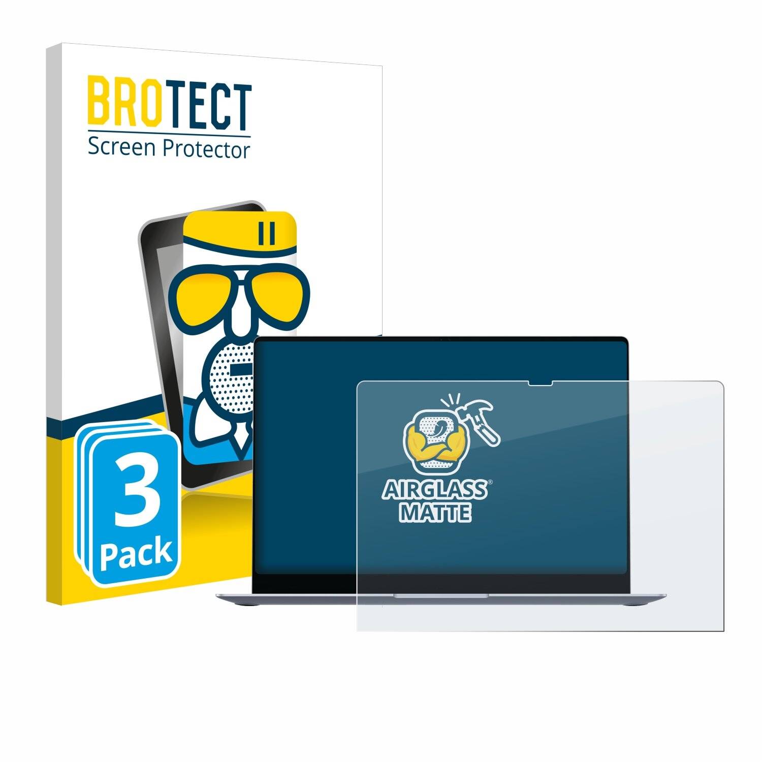 3x BROTECT AirGlass Matt Glas Panzer Folie für Samsung Galaxy Book4 Edge