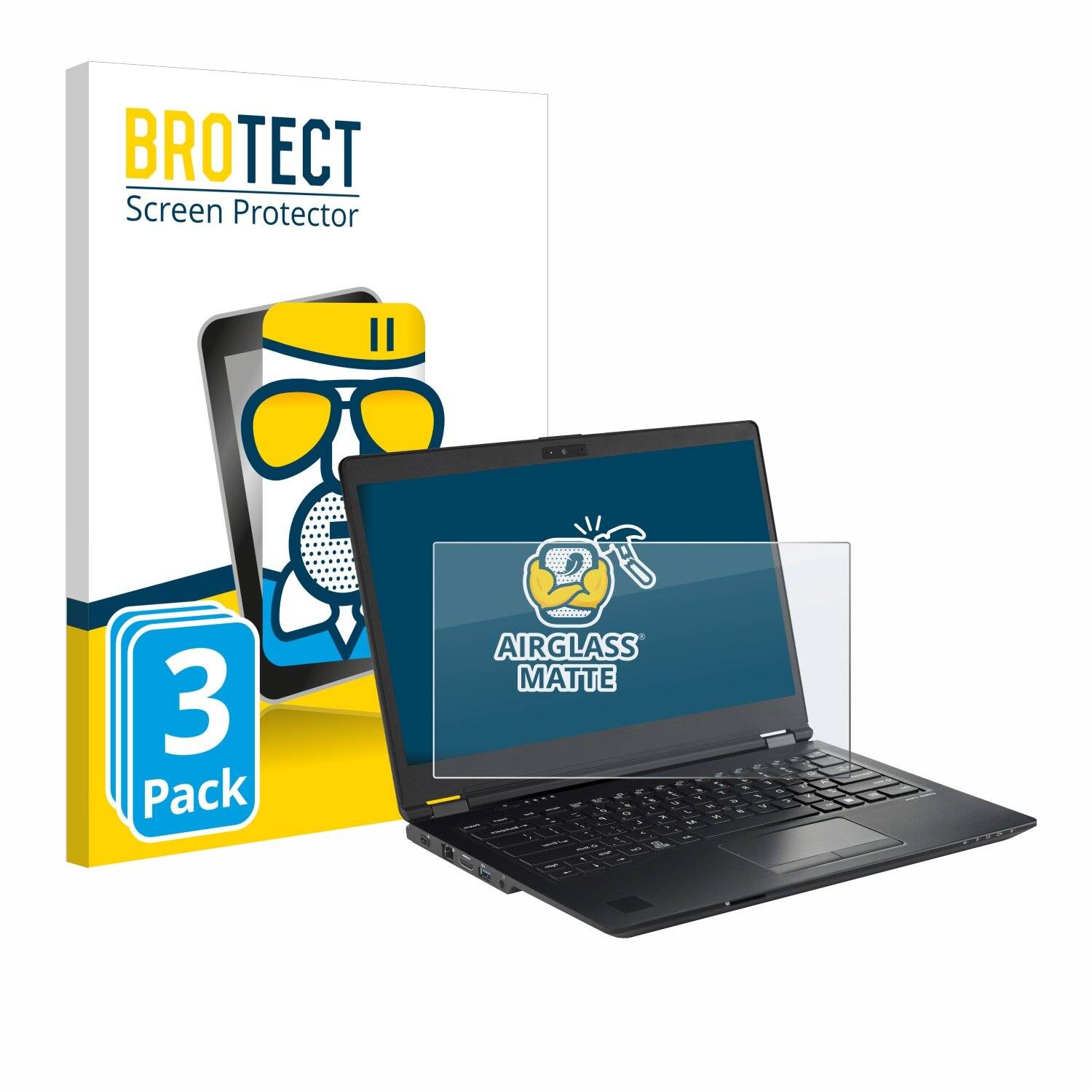 3x BROTECT AirGlass Matt Glas Panzer Folie für Fujitsu Lifebook