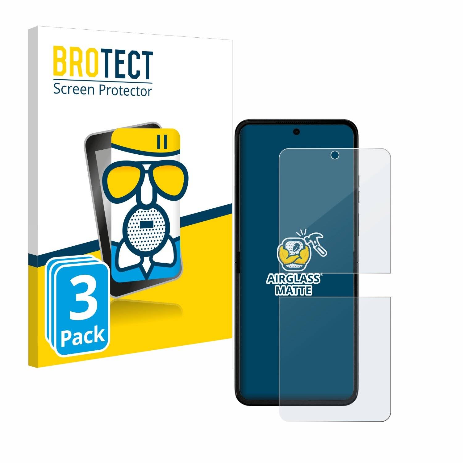 3x BROTECT AirGlass Matt Glas Panzer Folie für Motorola Razr