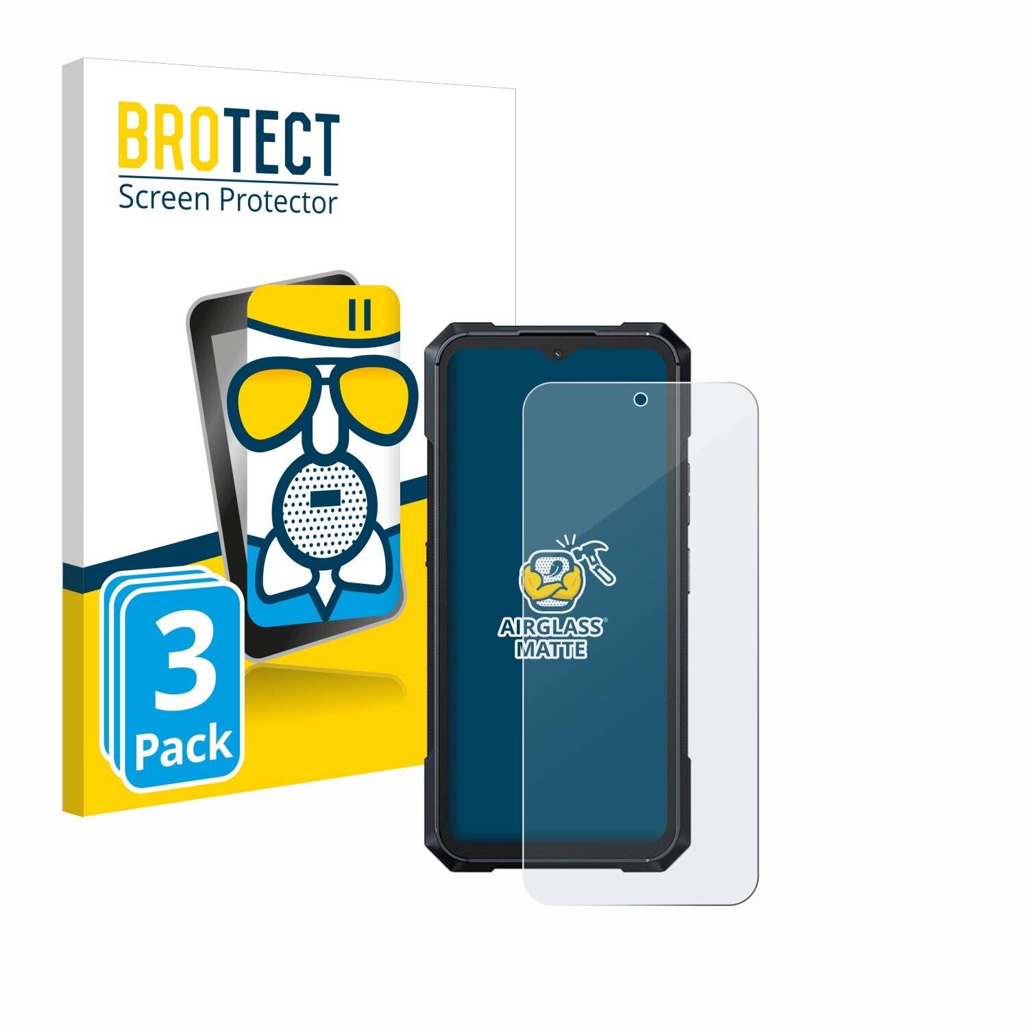 3x BROTECT AirGlass Matt Glas Panzer Folie für Cubot KingKong