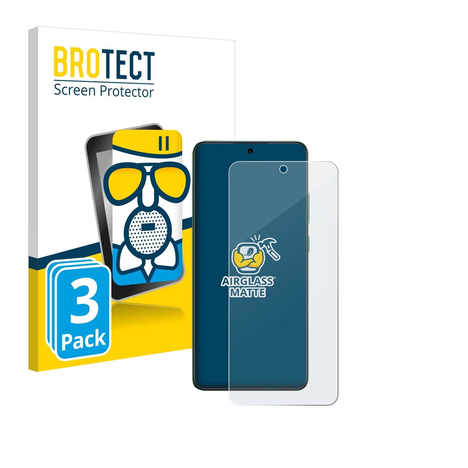 3x BROTECT AirGlass Matt Glas Panzer Folie für Oppo Reno 12 F