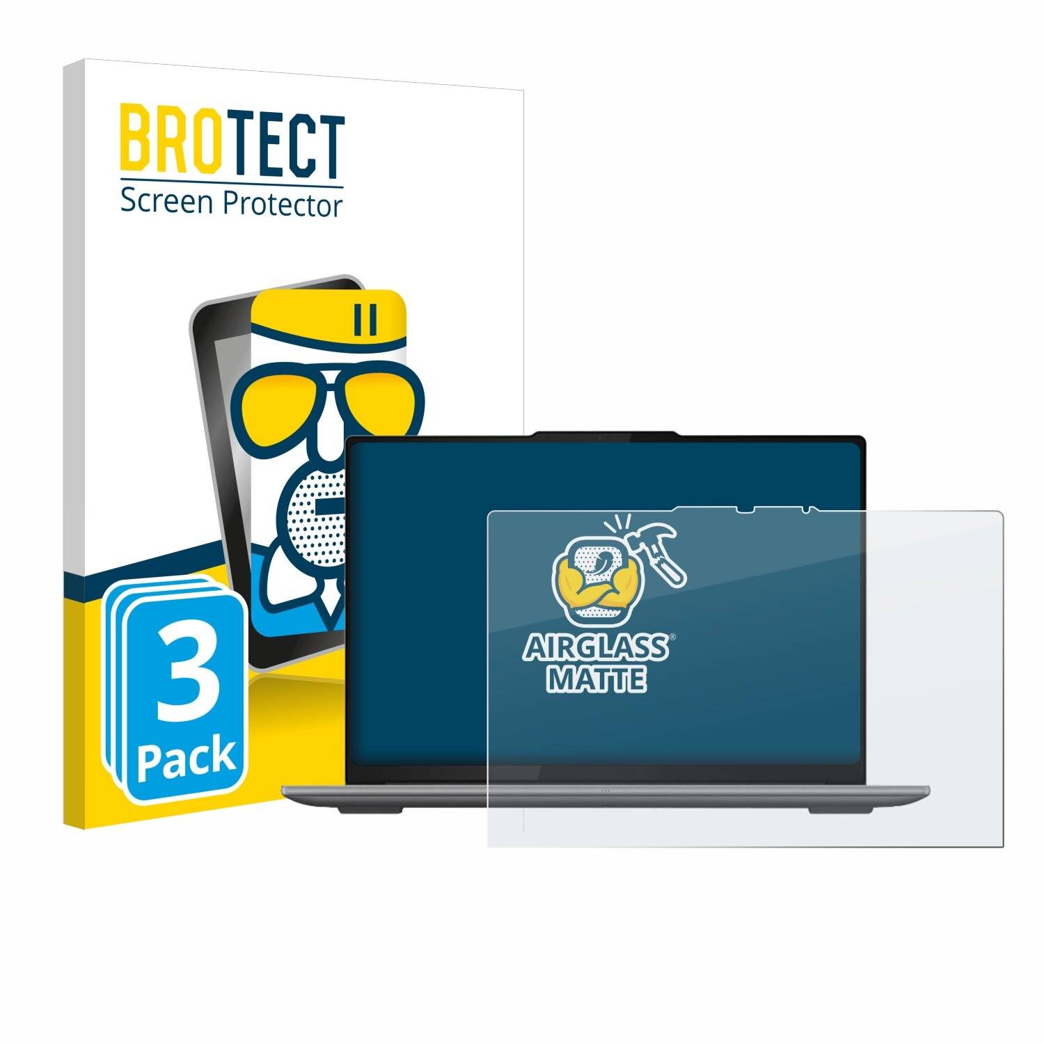 3x BROTECT AirGlass Matt Glas Panzer Folie für Lenovo Yoga Pro 9i Gen 9 16