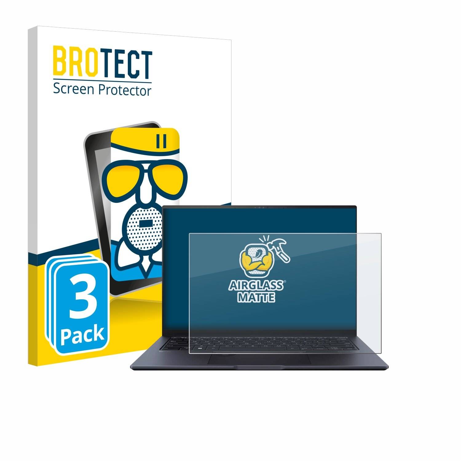 3x BROTECT AirGlass Matt Glas Panzer Folie für ASUS ZenBook Pro 14