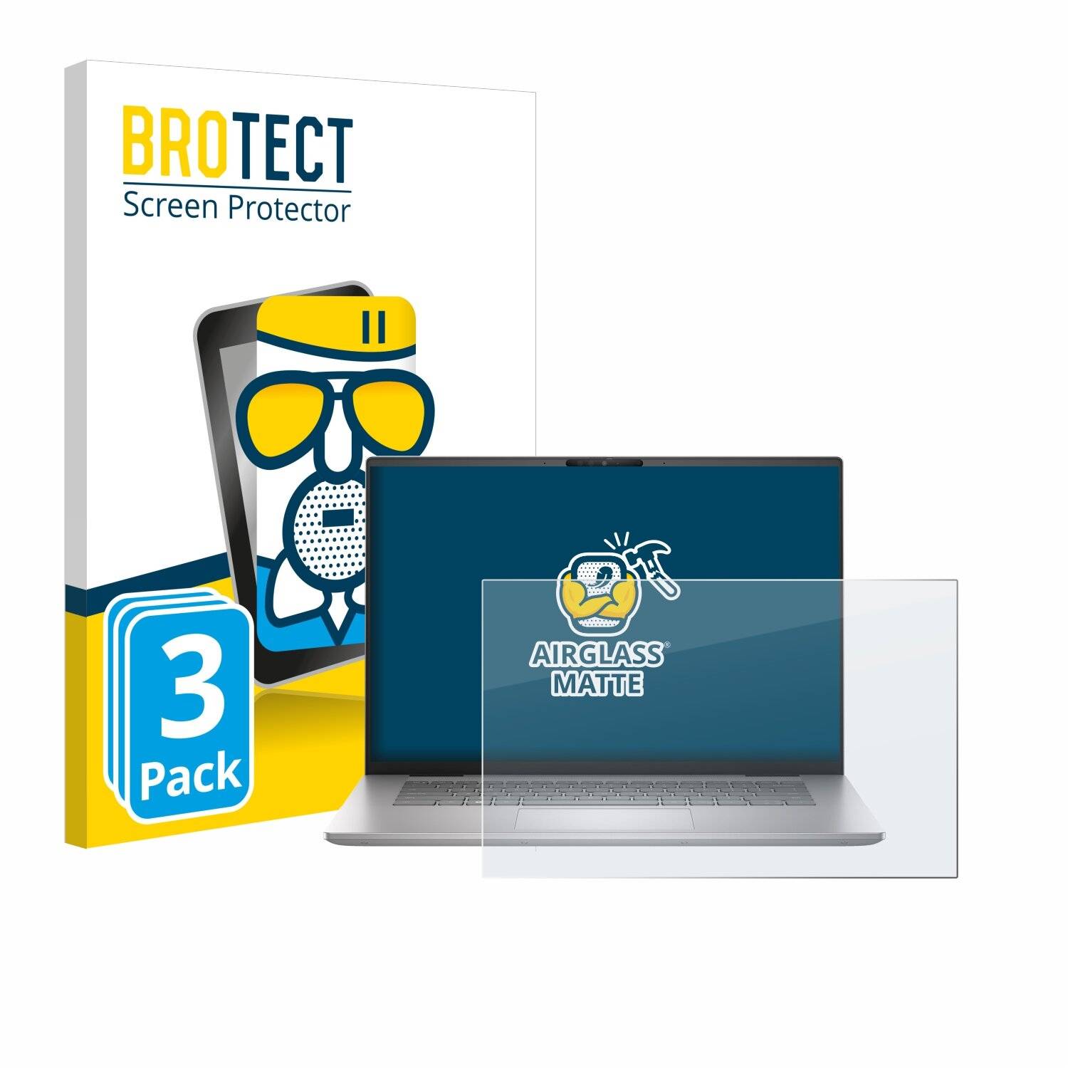 3x BROTECT AirGlass Matt Glas Panzer Folie für Dell Inspiron 16 7630