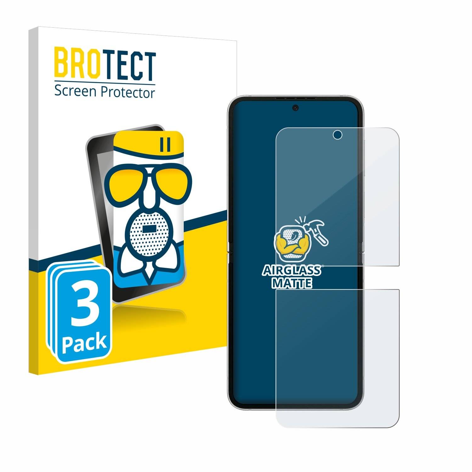 3x BROTECT AirGlass Matt Glas Panzer Folie für Samsung Galaxy Z