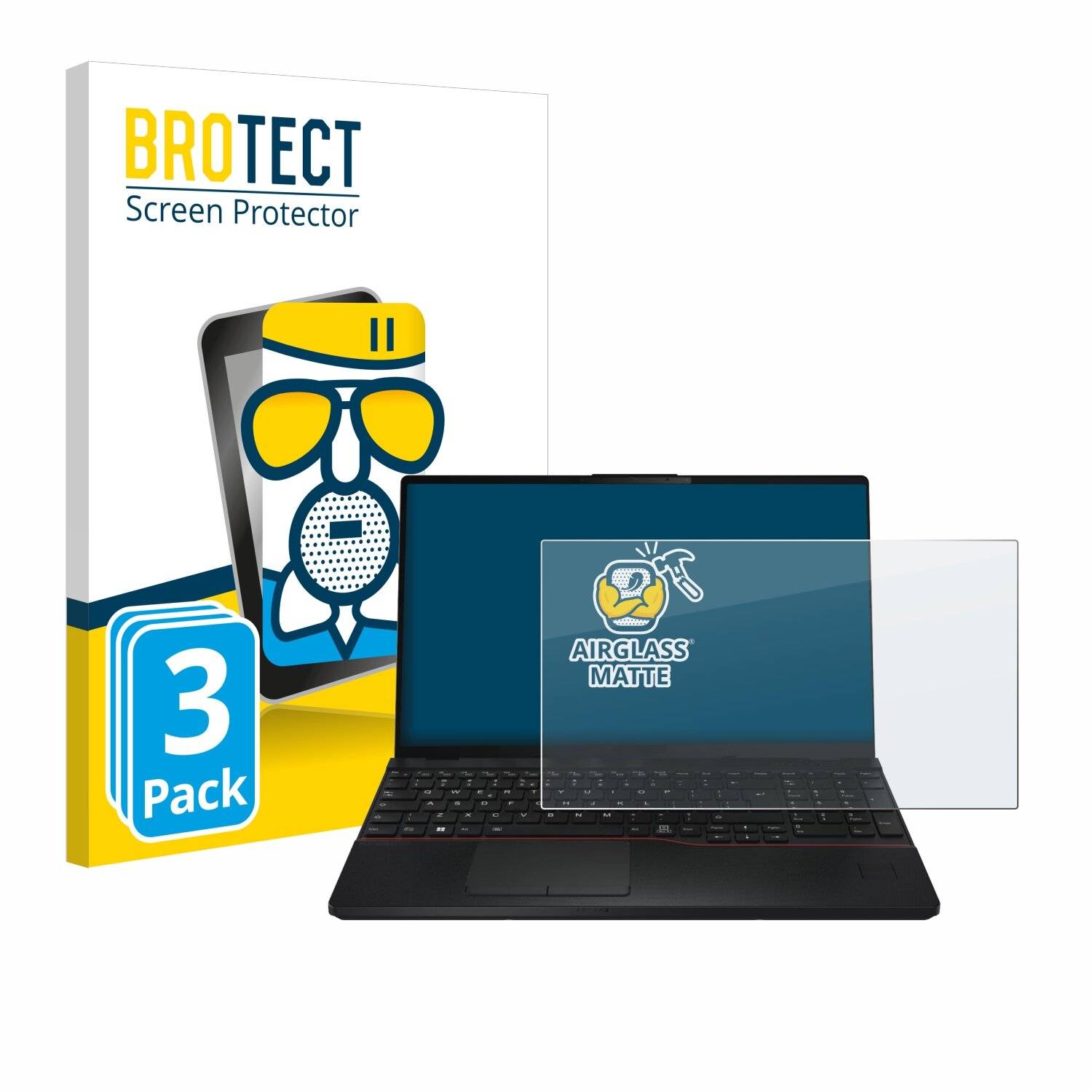 3x BROTECT AirGlass Matt Glas Panzer Folie für Fujitsu Lifebook