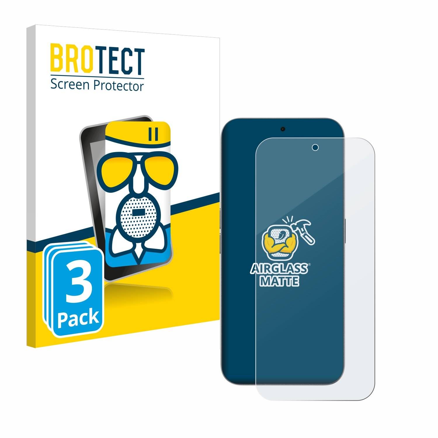3x BROTECT AirGlass Matt Glas Panzer Folie für Nothing Phone (2a)
