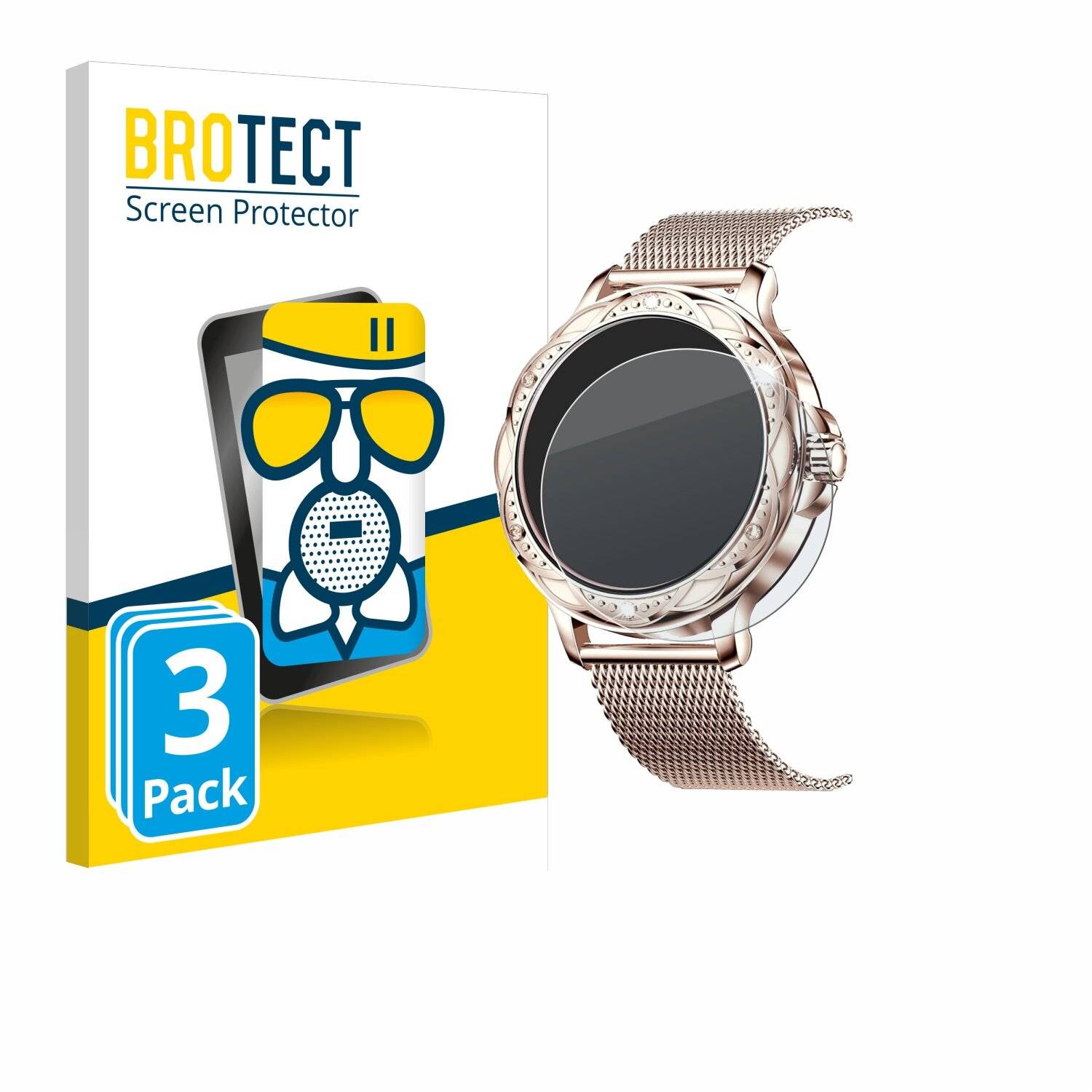 3x BROTECT AirGlass Matt Glas Panzer Folie für Darmowade Smartwatch