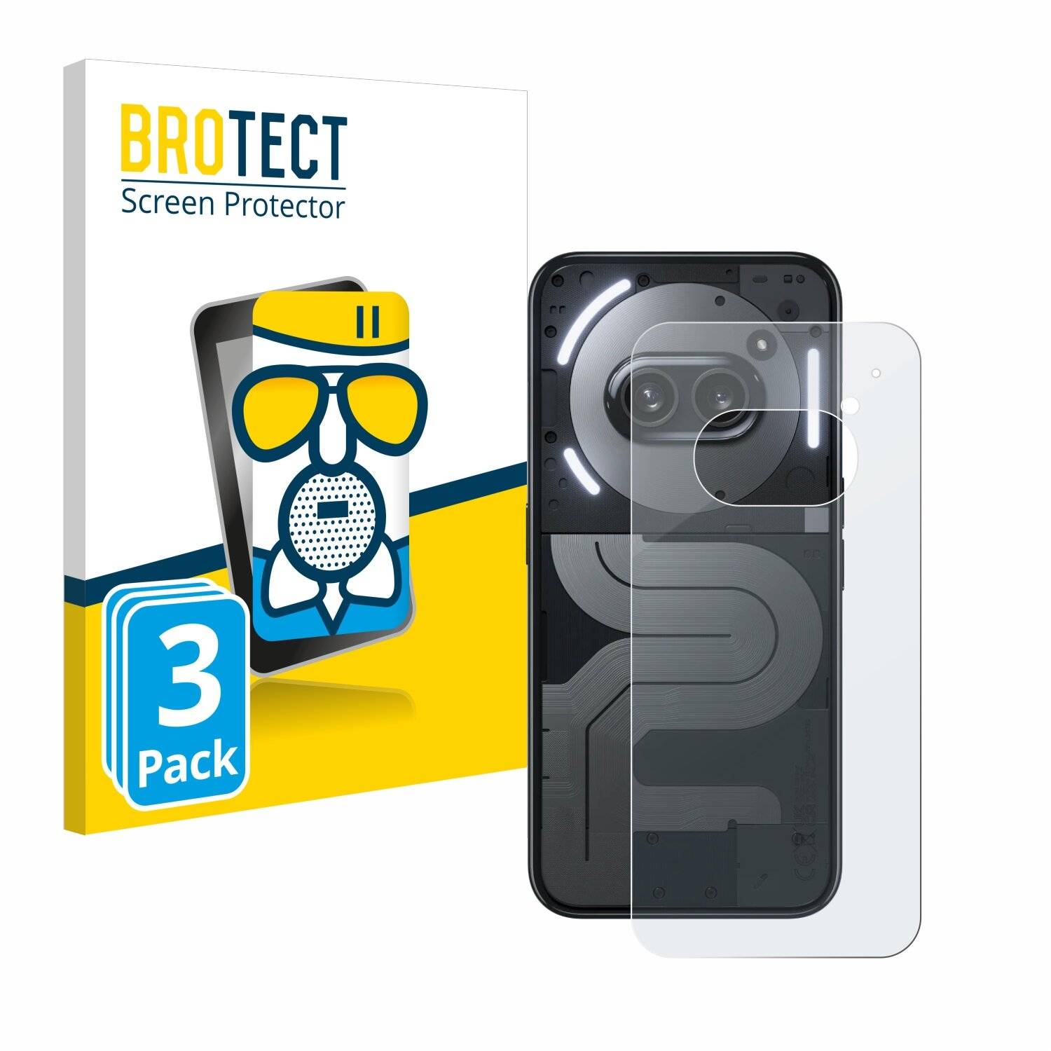 3x BROTECT AirGlass Matt Glas Panzer Folie für Nothing Phone (2a) Plus