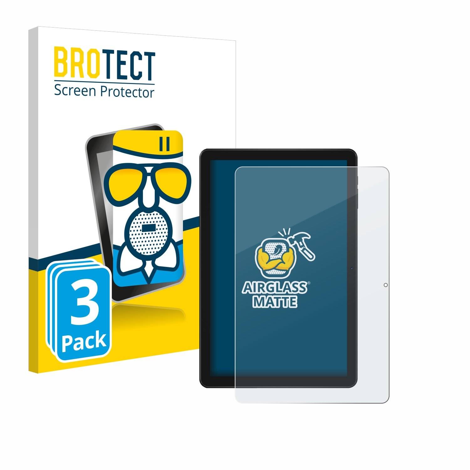 3x BROTECT AirGlass Matt Glas Panzer Folie für Doogee