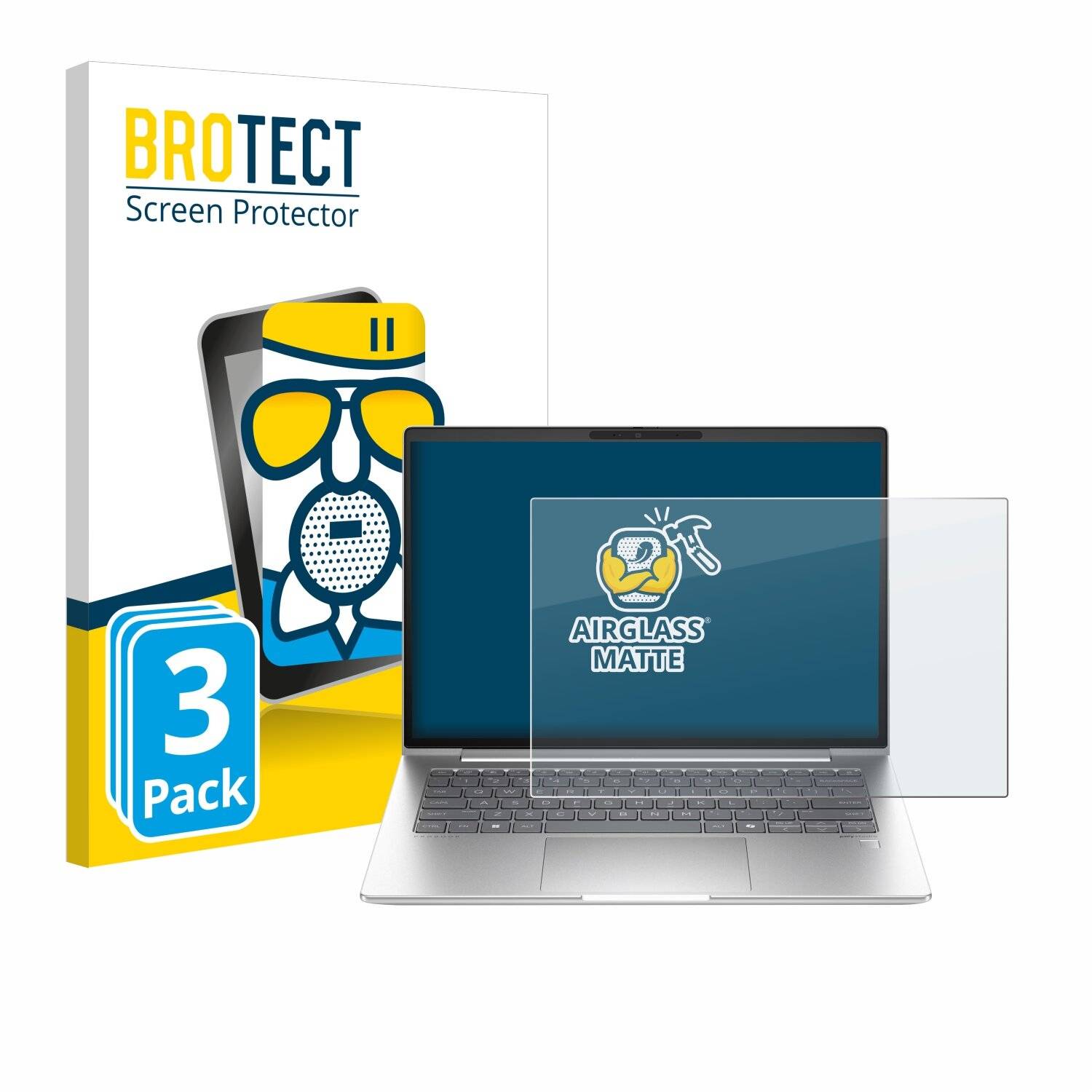 3x BROTECT AirGlass Matt Glas Panzer Folie für HP ProBook 440
