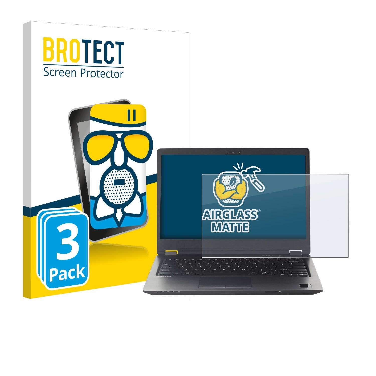 3x BROTECT AirGlass Matt Glas Panzer Folie für Fujitsu Lifebook