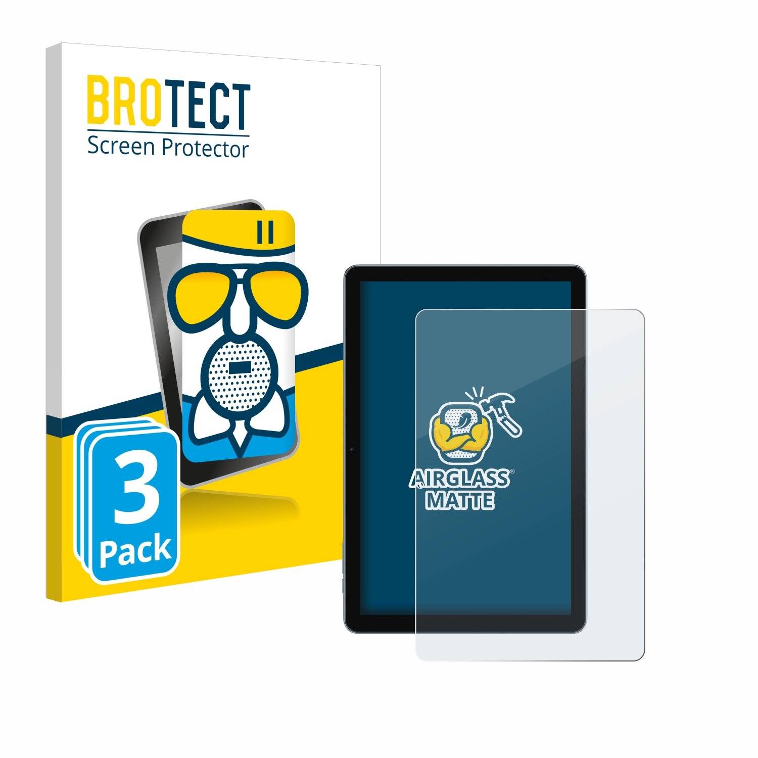 3x BROTECT AirGlass Matt Glas Panzer Folie für Blackview Tab 30
